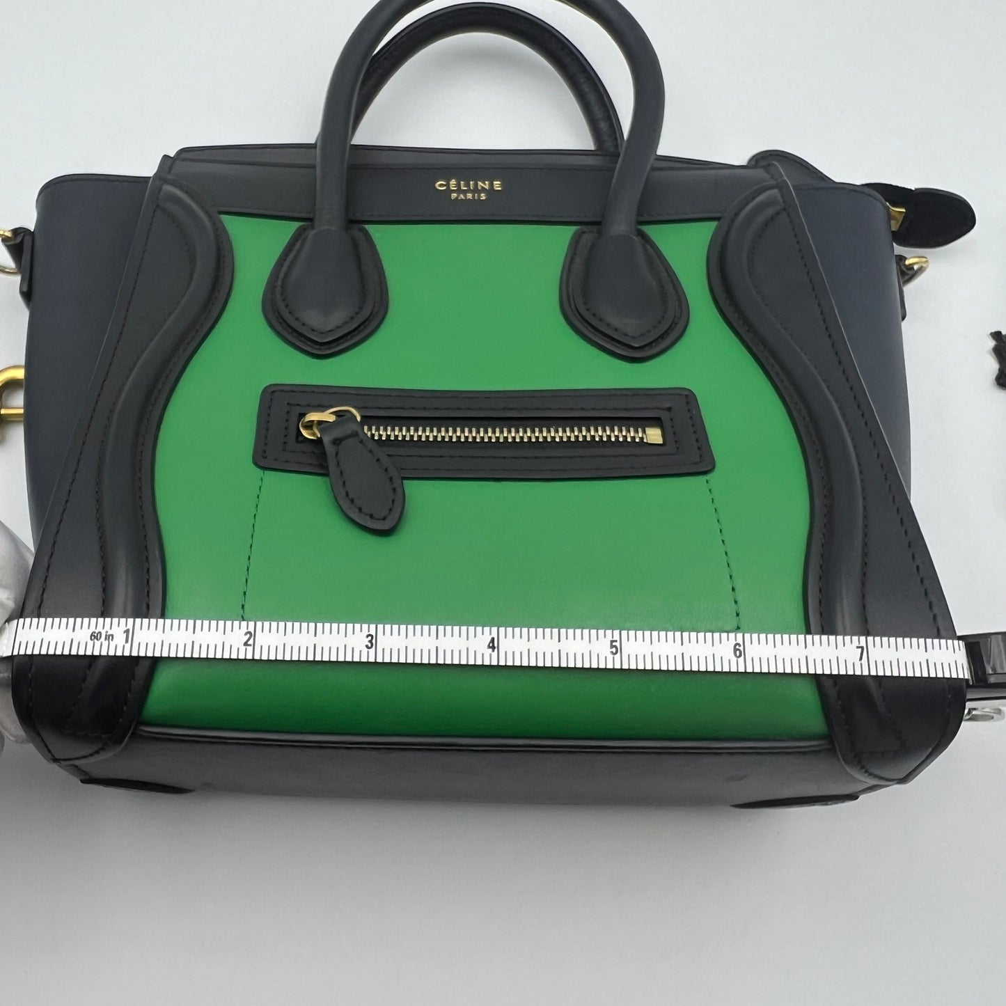 Bicolor Luggage Bag Leather Nano