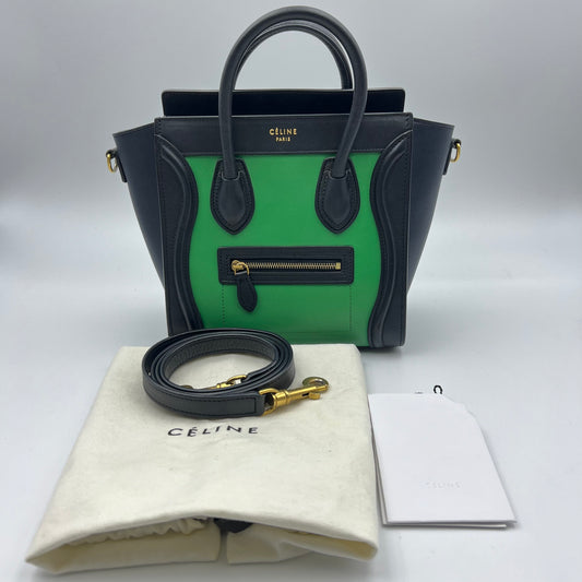 Bicolor Luggage Bag Leather Nano