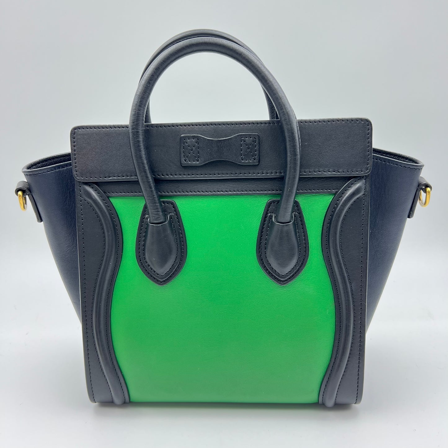 Bicolor Luggage Bag Leather Nano