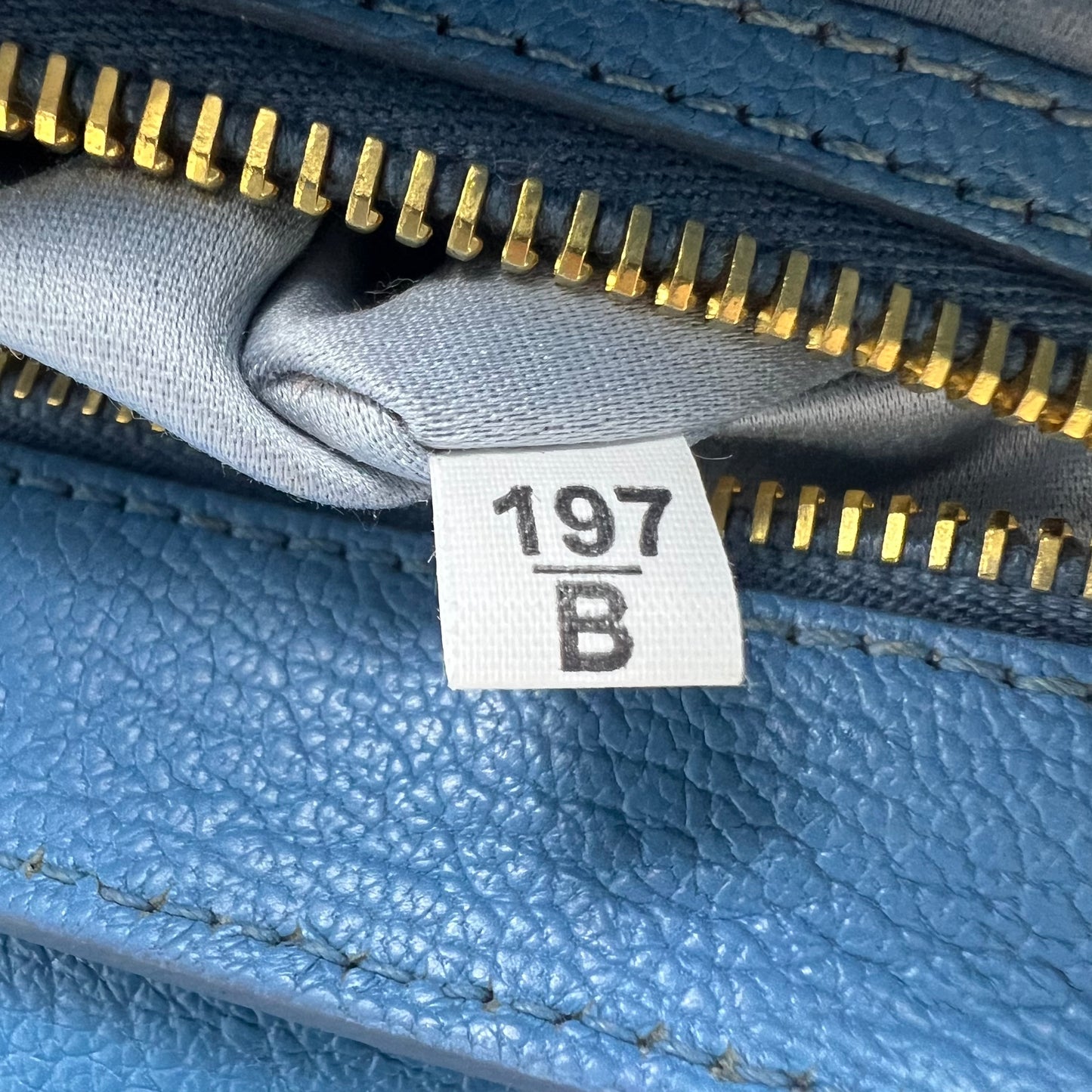 Two Tone Blue Leather Madras Crossbody Bag