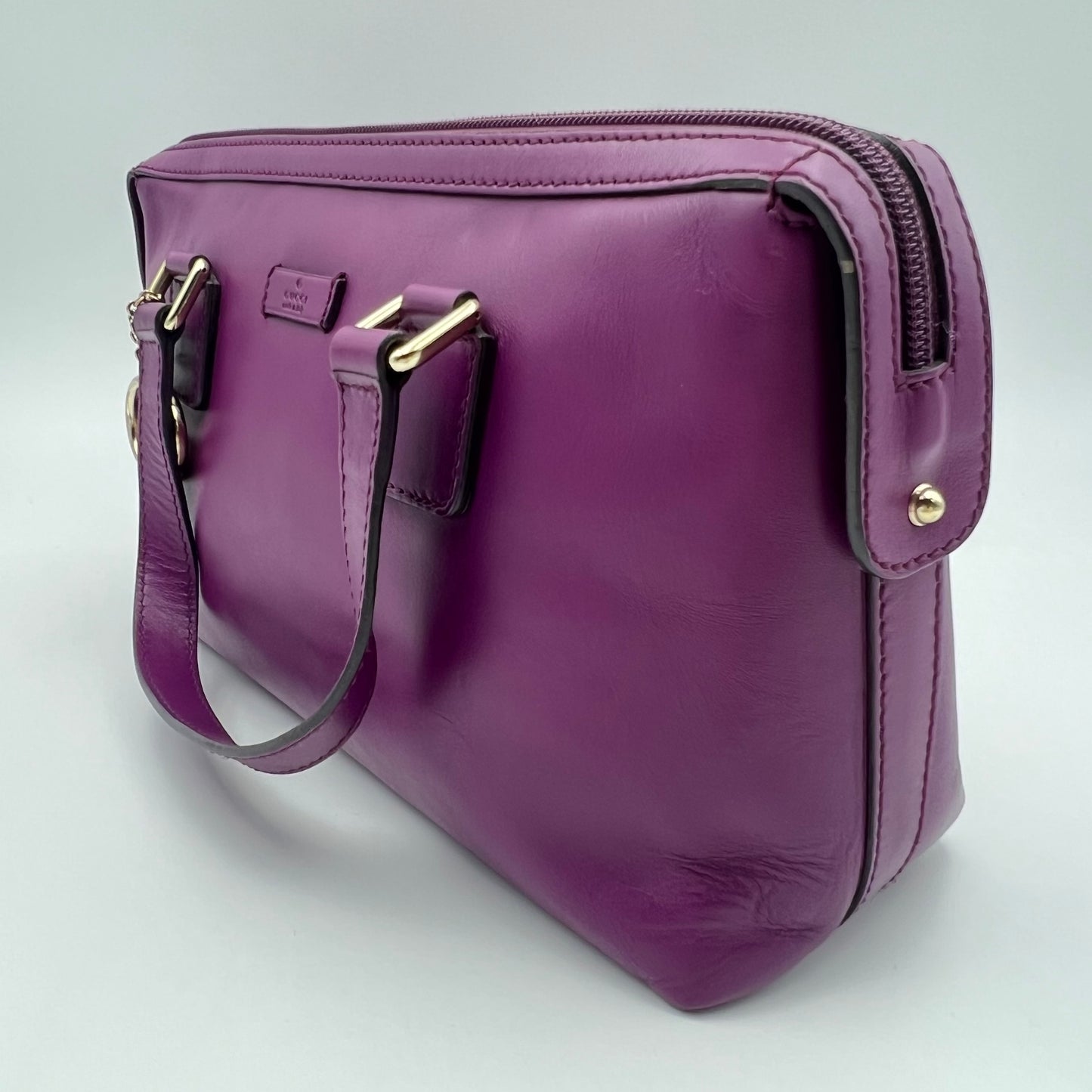 Boston leather handbag Violet Purple