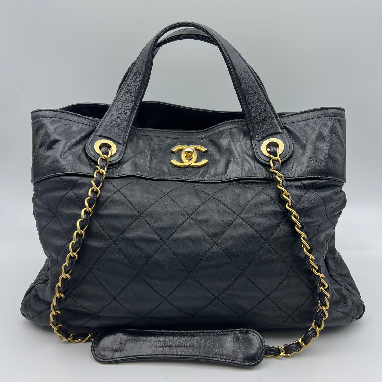 Chanel
Black Quilted Leather In-the-Mix Small Tote Bag