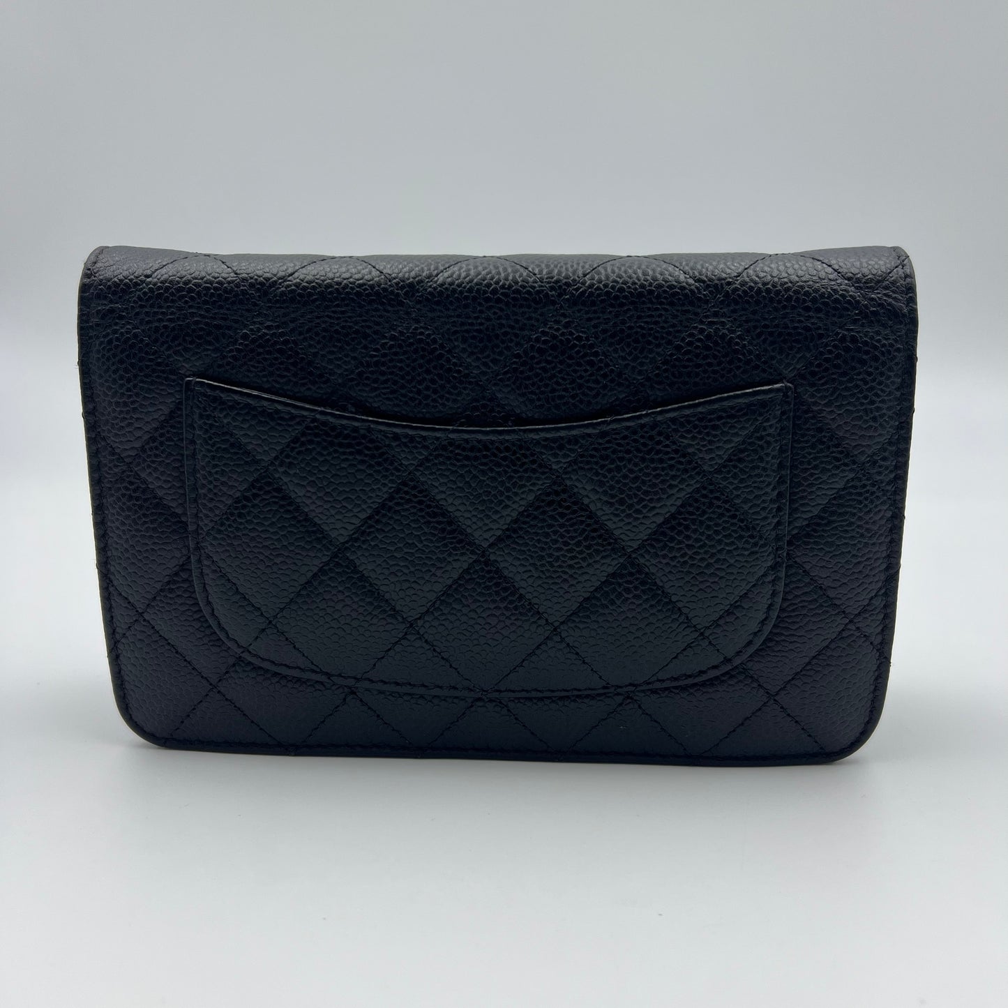 Caviar Quilted Wallet on Chain WOC Black