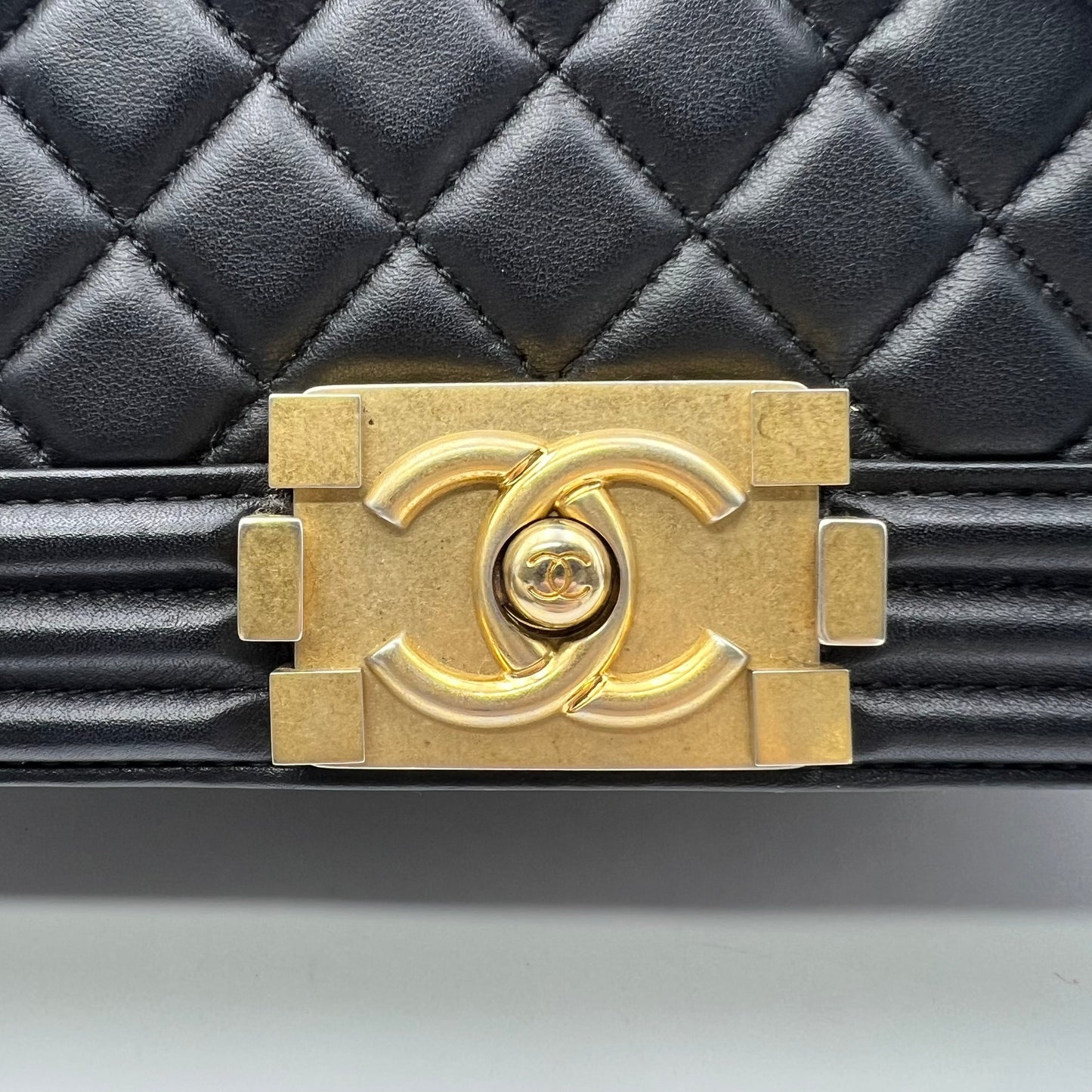 Chanel Lambskin Quilted Medium Boy Flap Black