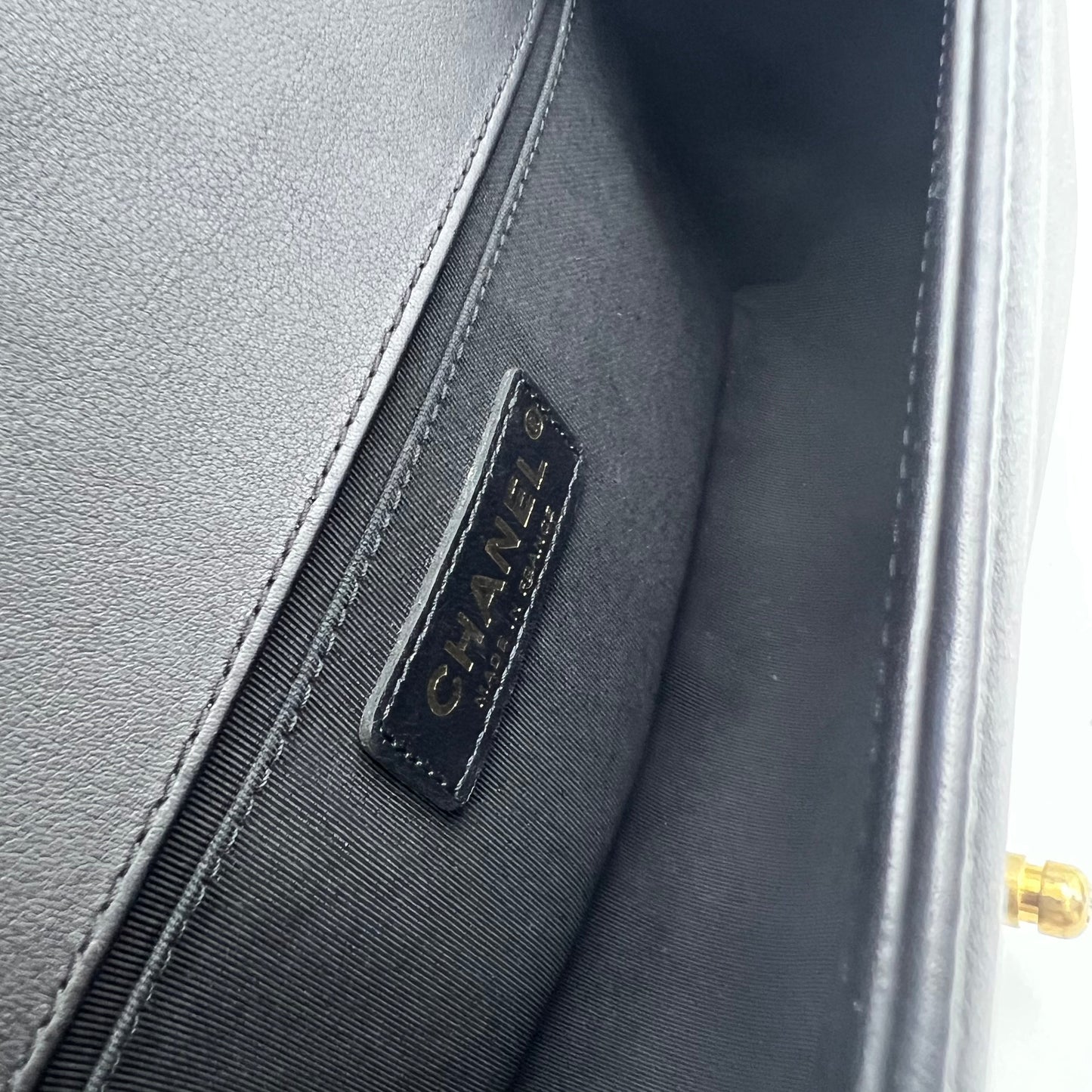 Chanel Lambskin Quilted Medium Boy Flap Black