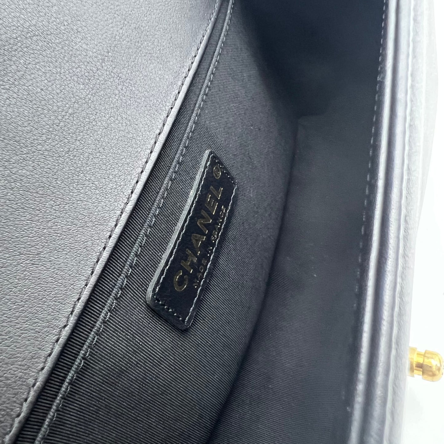 Lambskin Quilted New Medium Boy Flap Black