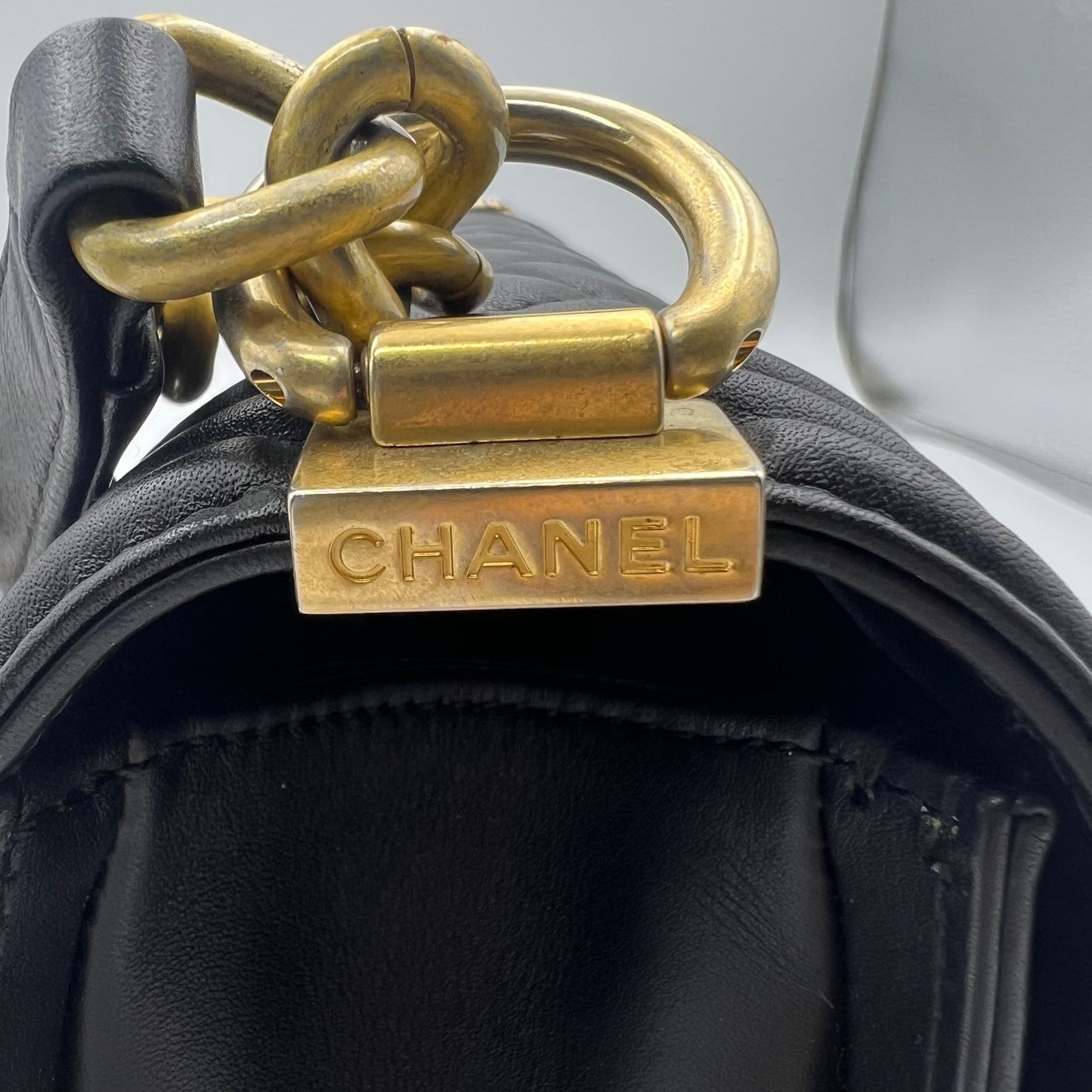 Chanel Lambskin Quilted Medium Boy Flap Black