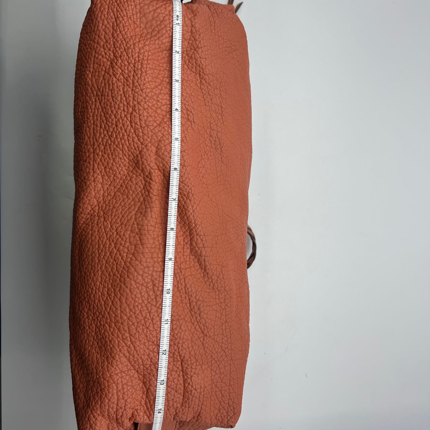 Orange Medium Leather Bamboo Bar Tote