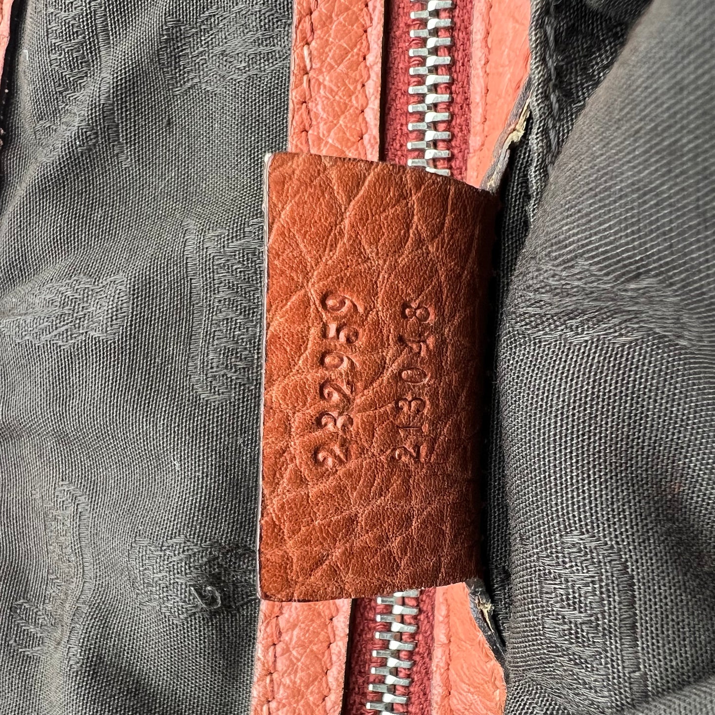 Orange Medium Leather Bamboo Bar Tote