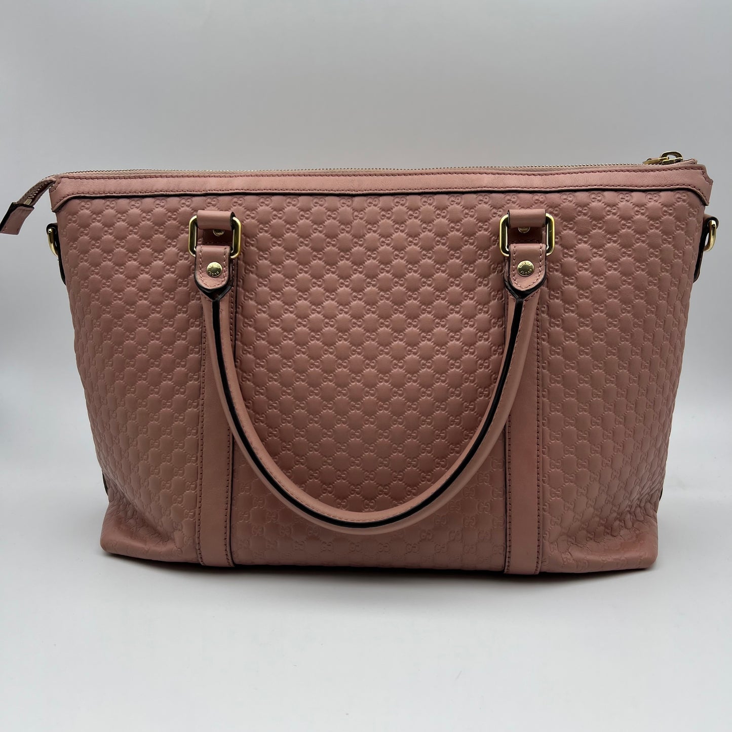 Guccissima Pink Leather Tote Bag With Strap 