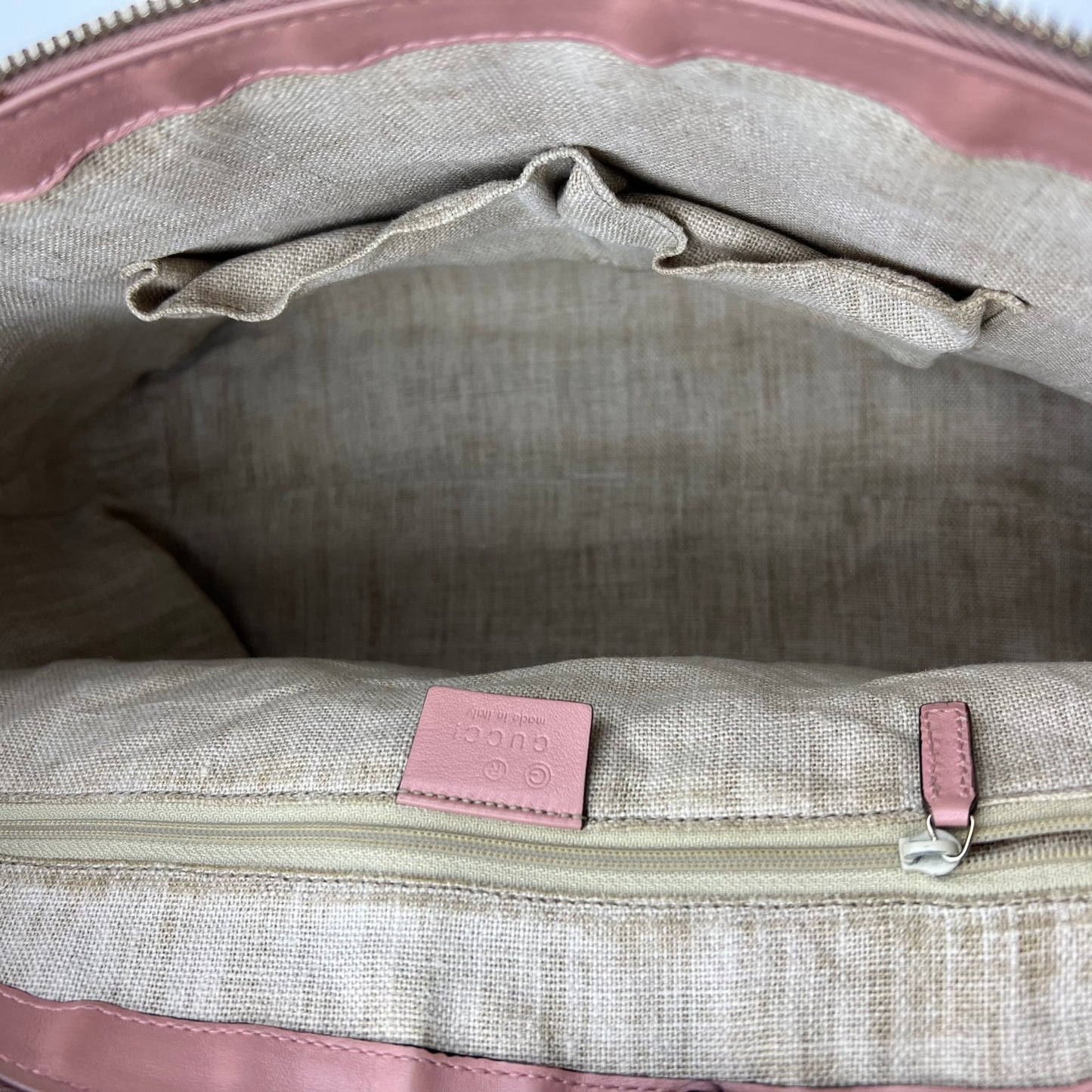 Guccissima Pink Leather Tote Bag With Strap 