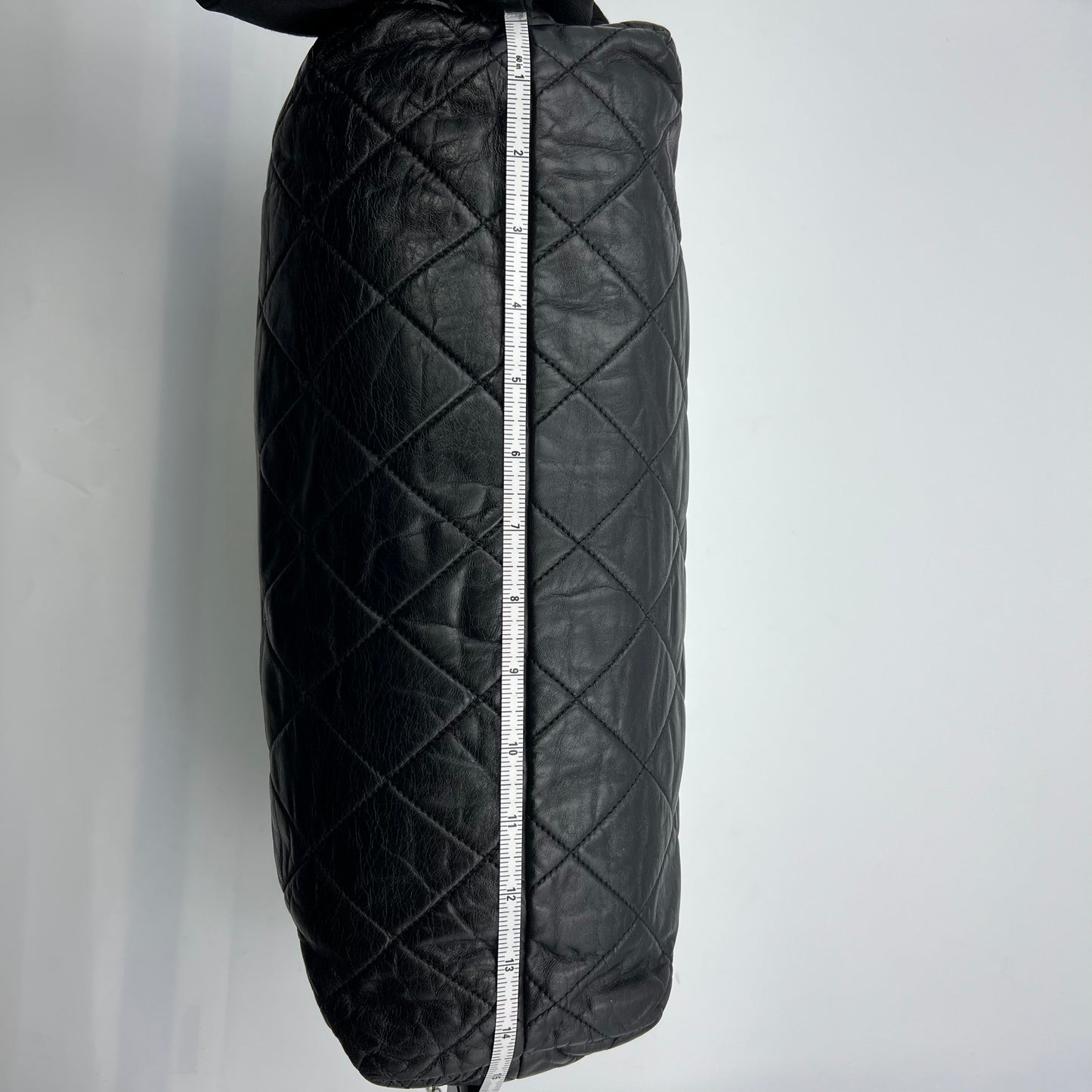 East West Mademoiselle Accordion Flap Bag Quilted Lambskin Medium Black