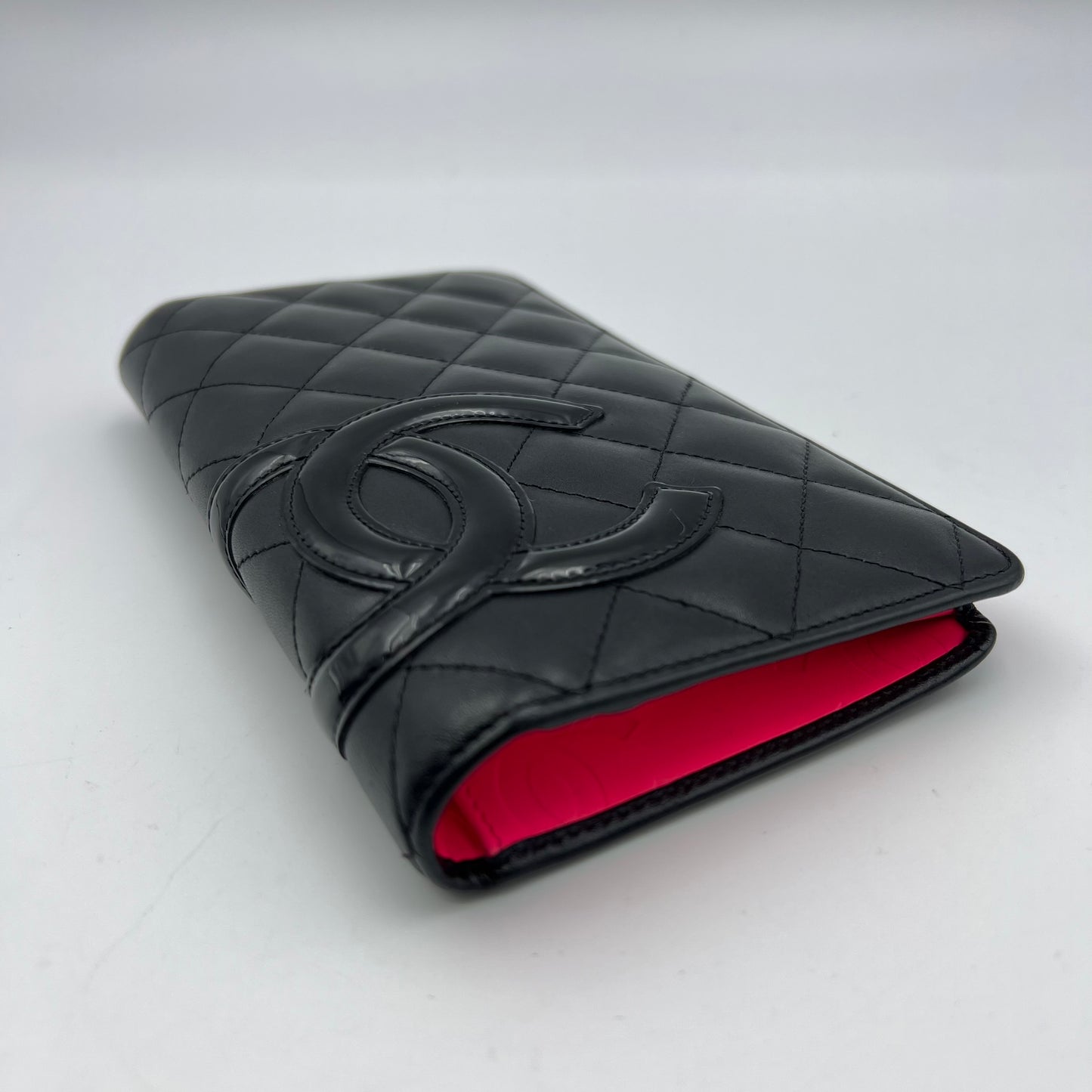 Quilted Cambon Yen Wallet Black