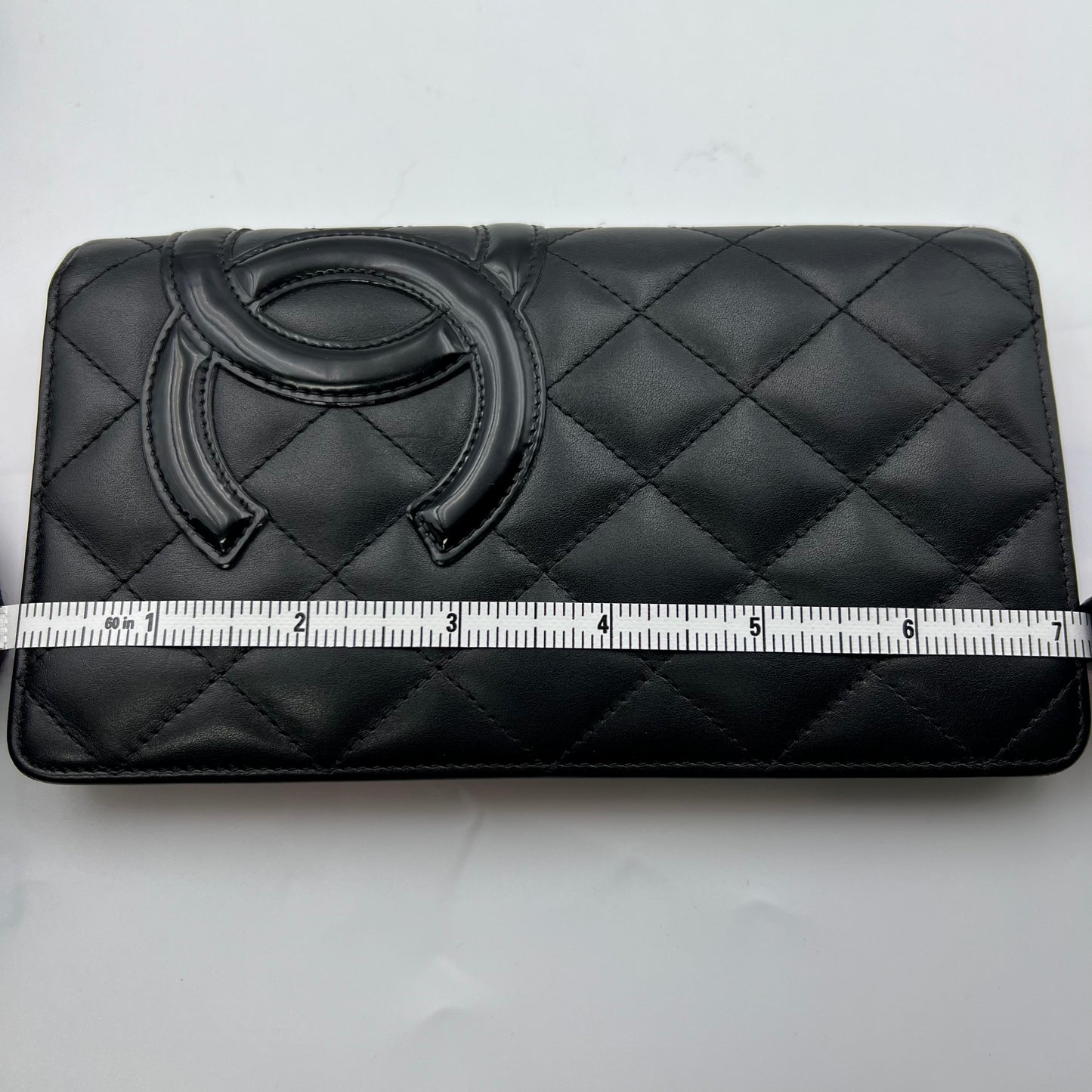 Quilted Cambon Yen Wallet Black