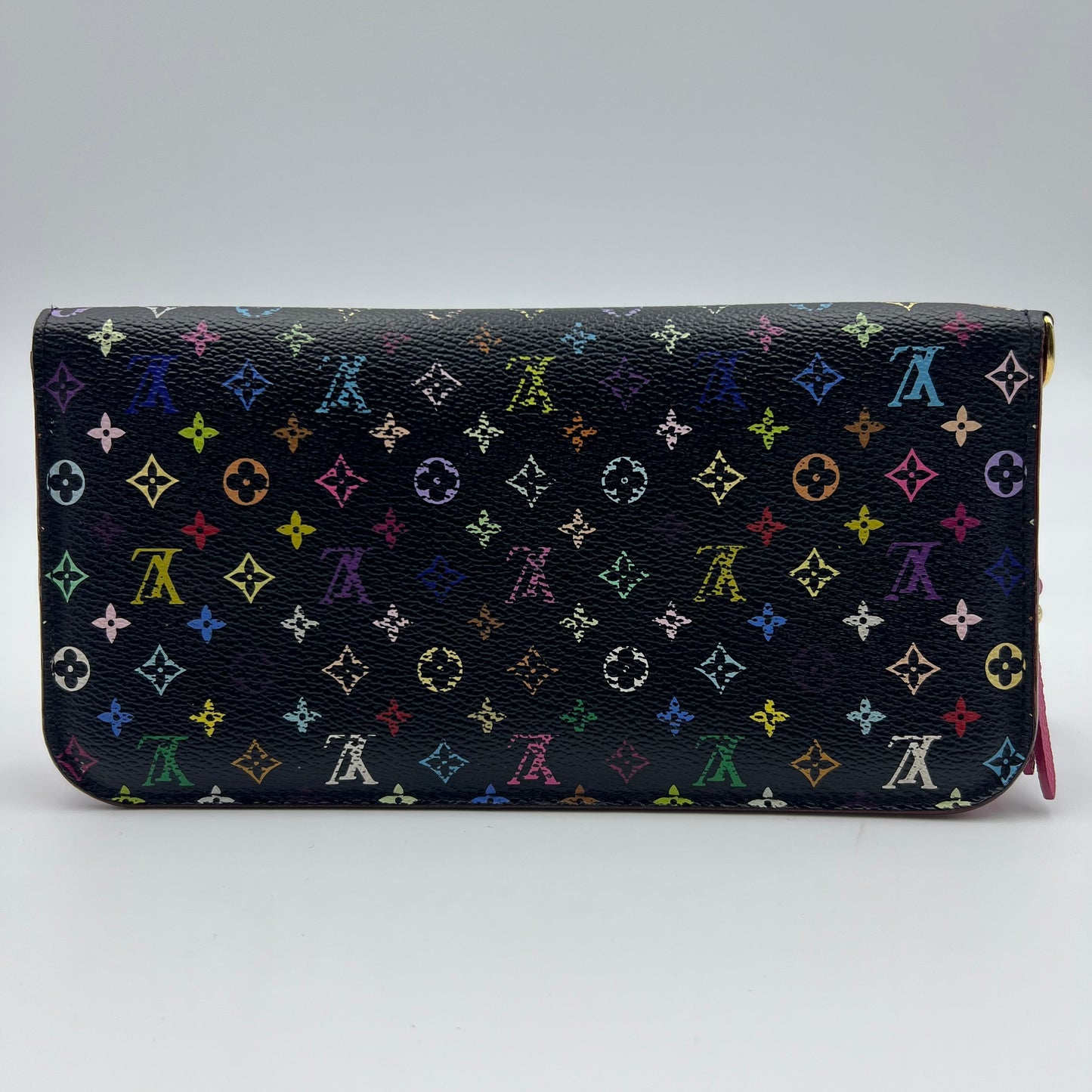 multicolour zippy wallet black pink interior