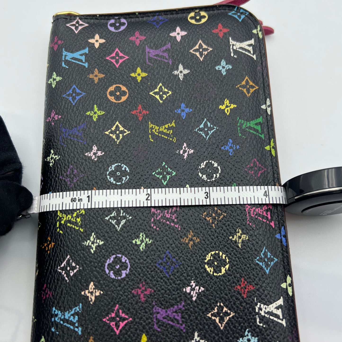 multicolour zippy wallet black pink interior