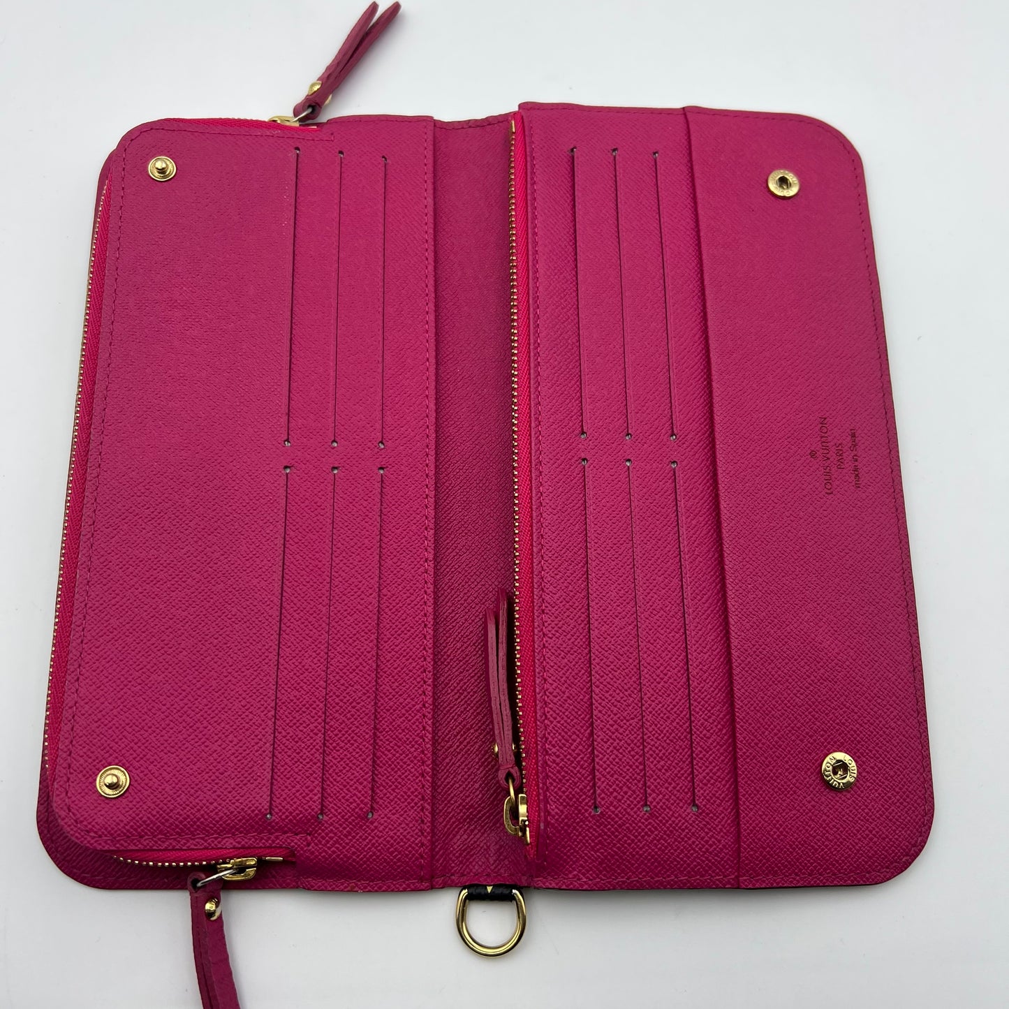 multicolour zippy wallet black pink interior