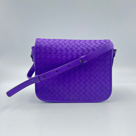Intrecciato Messenger Bag Violet Purple
