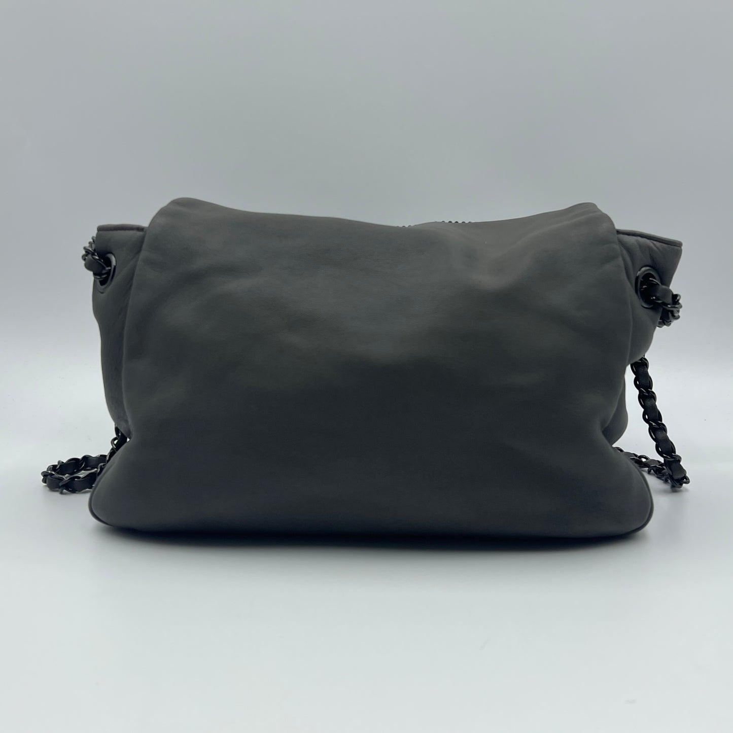 Gray Accordion CC Flap Bag Grey Dark grey
