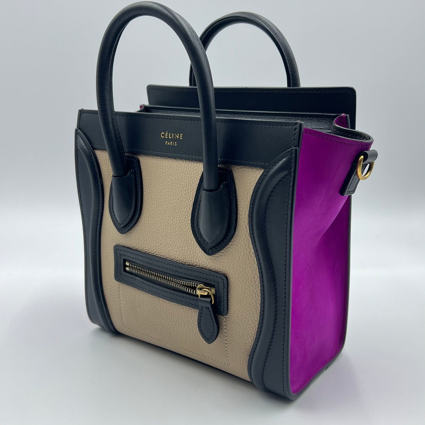 Celine Tri-Color Leather Nano Luggage