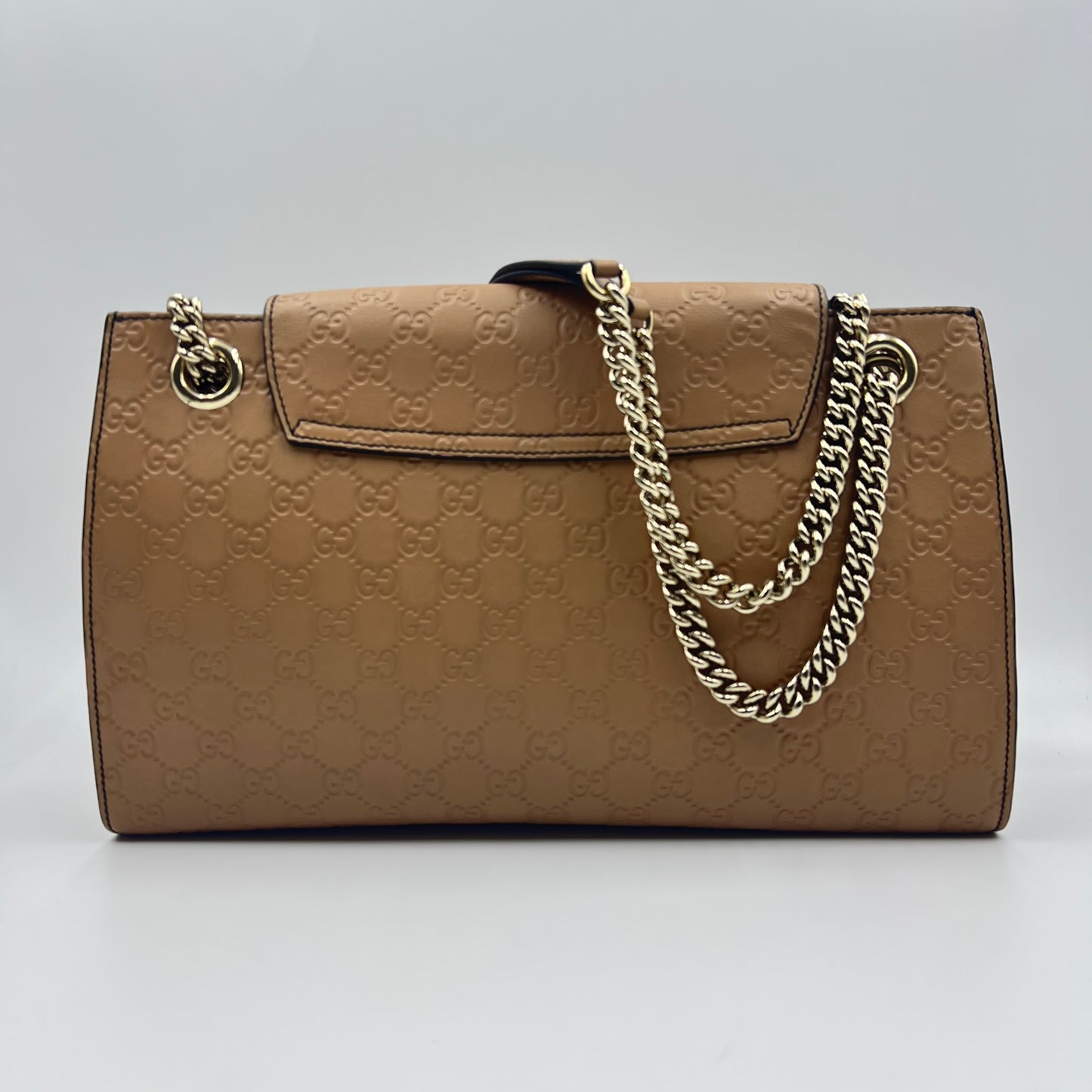 Emily Chain Flap Shoulder Bag Guccissima Leather Large