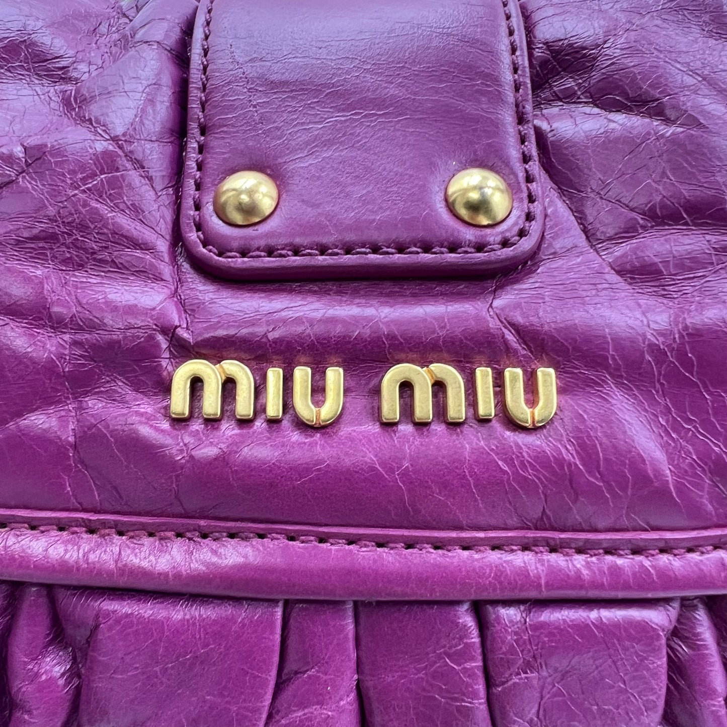 Purple Plum Matelasse Lux Leather Small Coffer Hobo
