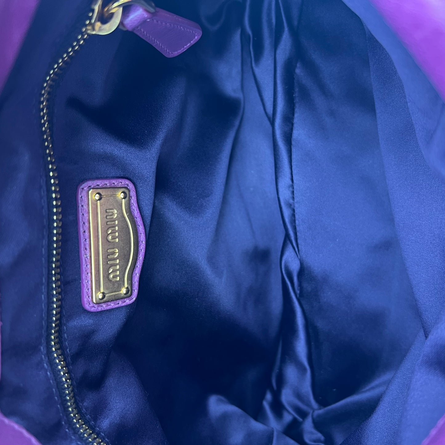 Purple Plum Matelasse Lux Leather Small Coffer Hobo