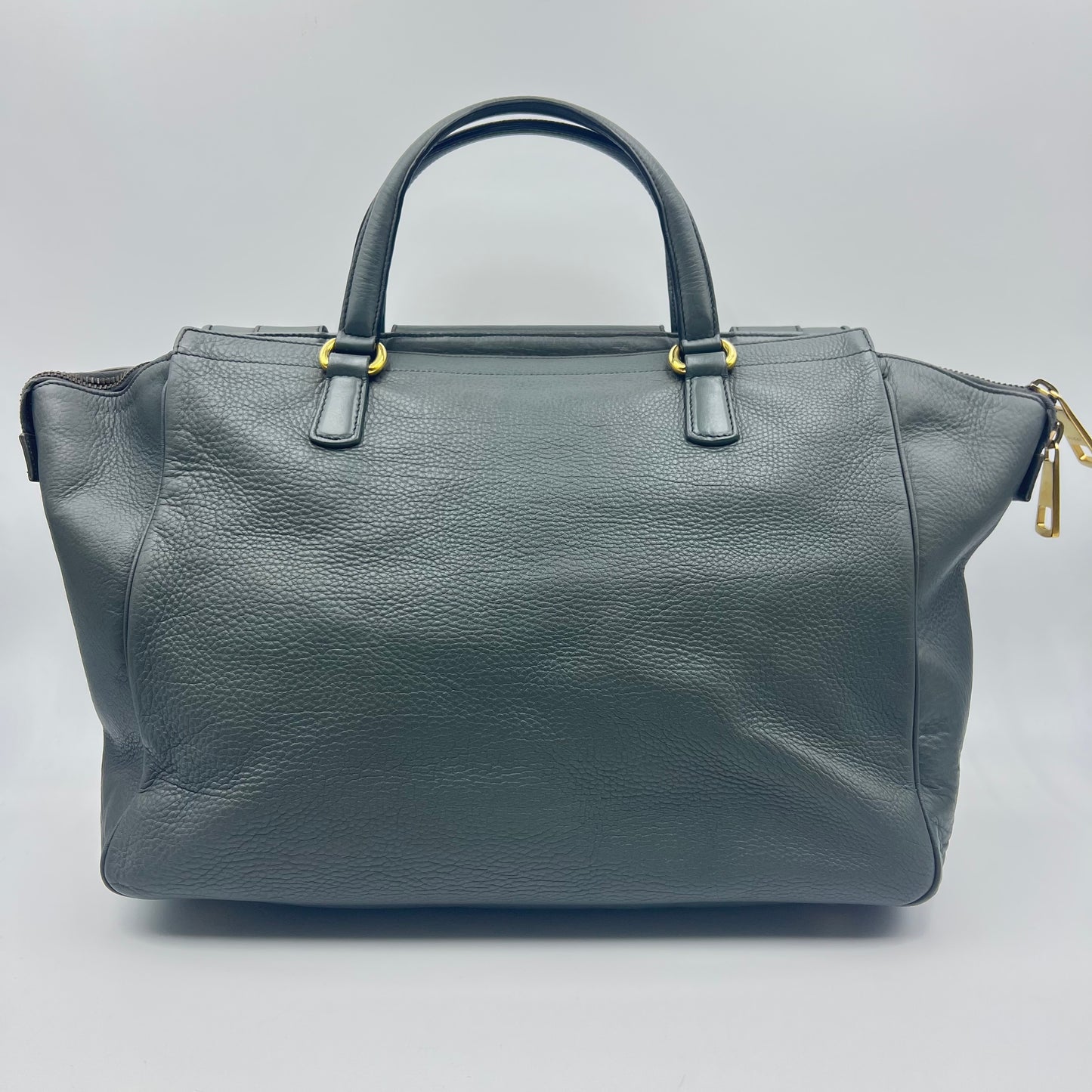 1973 Top Handle Bag Leather Medium Grey