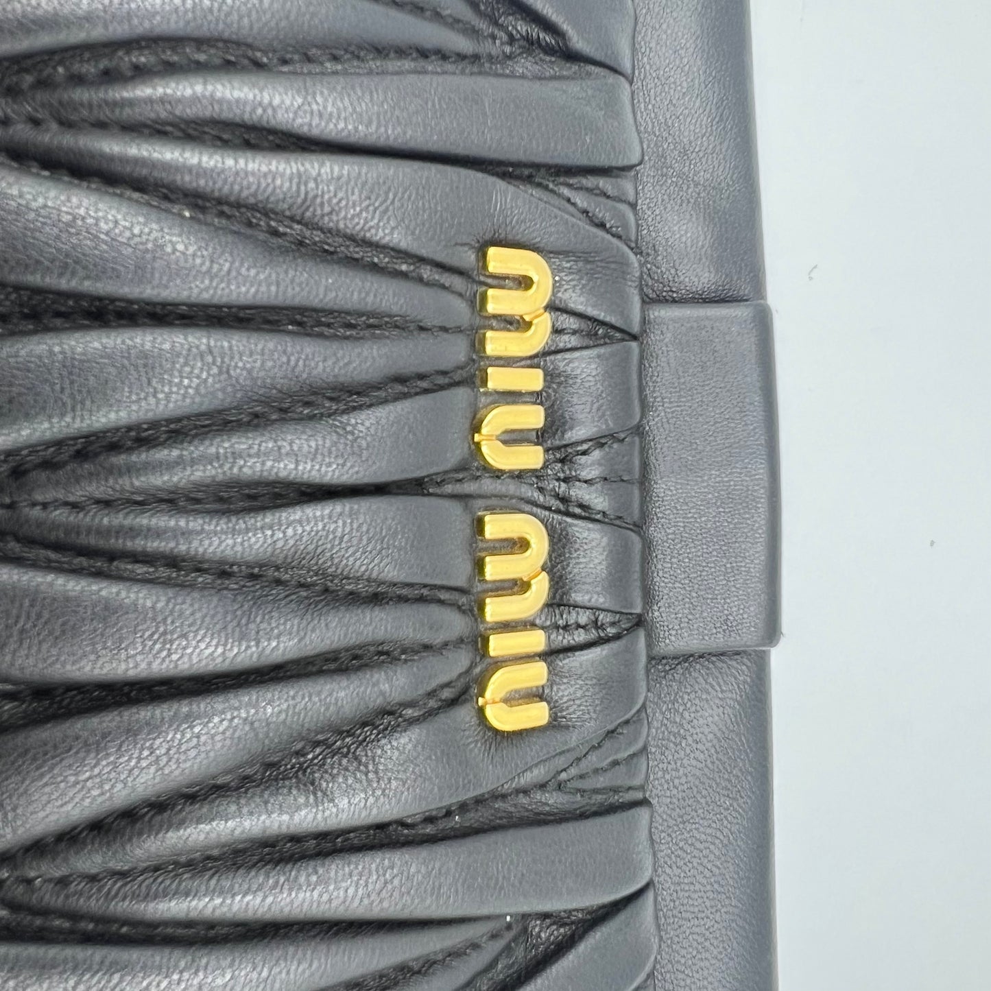 Miu Miu Black Matelasse Leather Frame Clutch Crossbody bag
