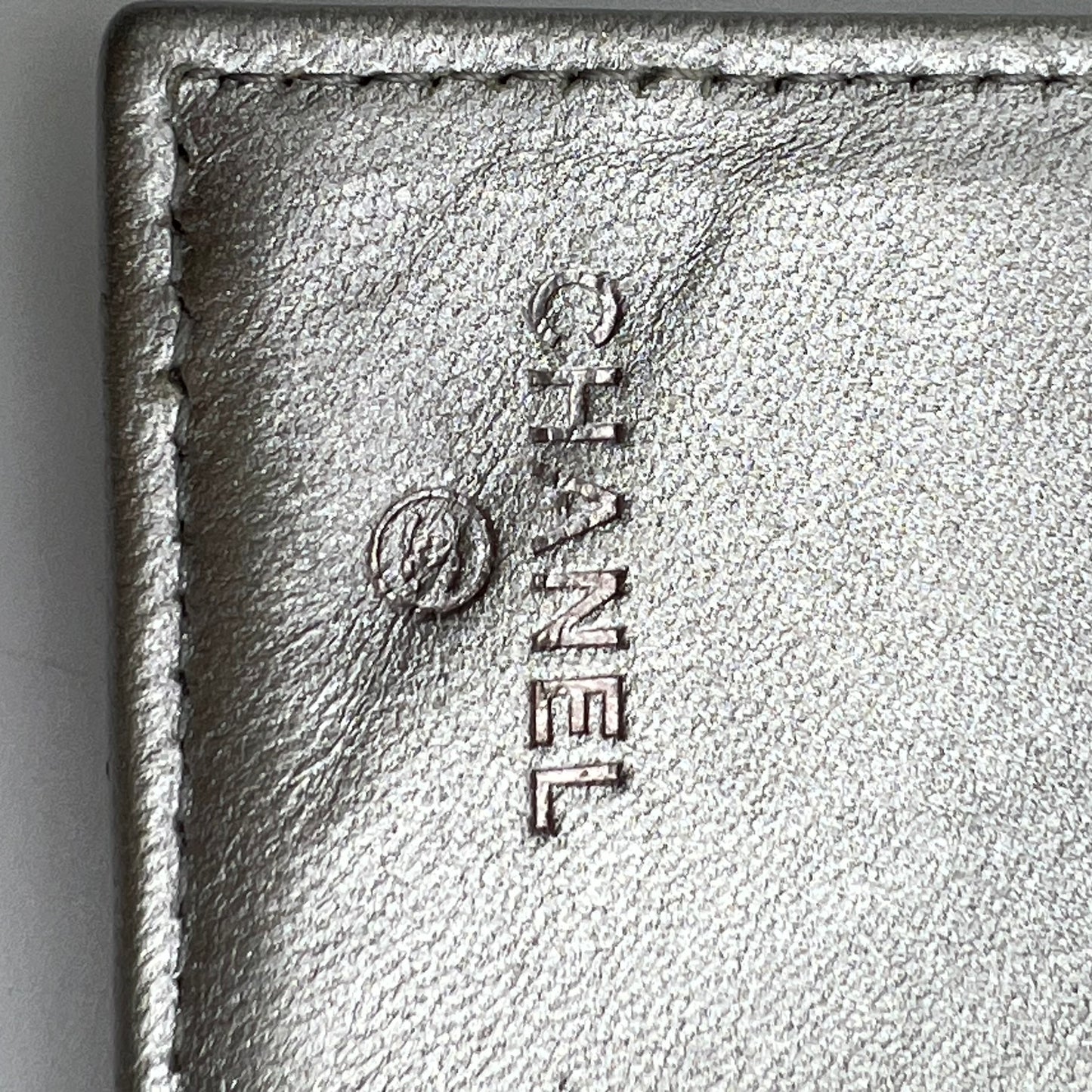 L-Flap Wallet Quilted Lambskin Long Silver