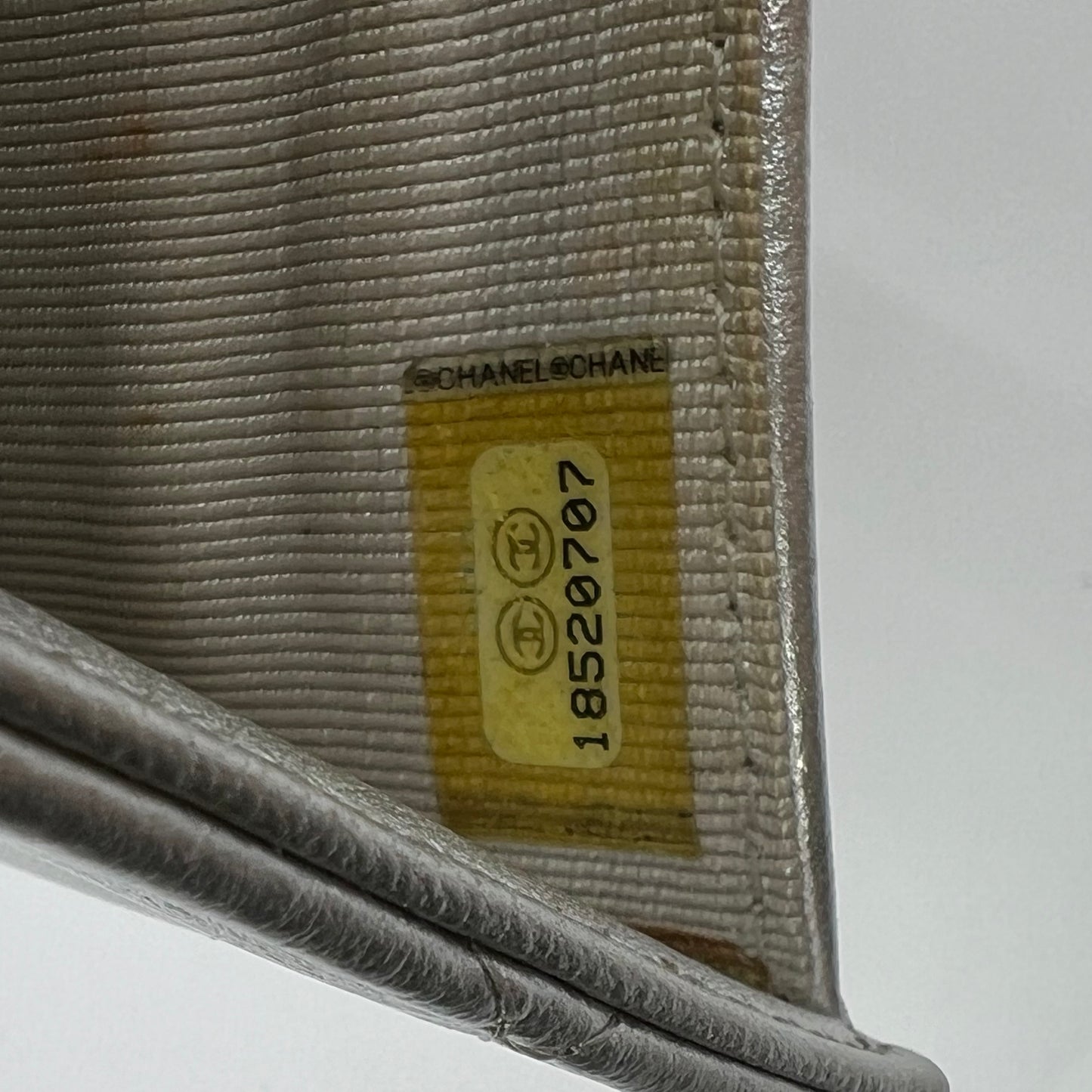 L-Flap Wallet Quilted Lambskin Long Silver