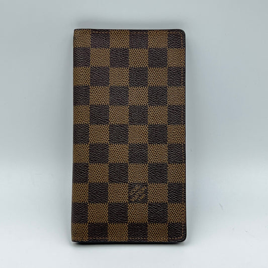 Damier Ebene Checkbook Cover Wallet
