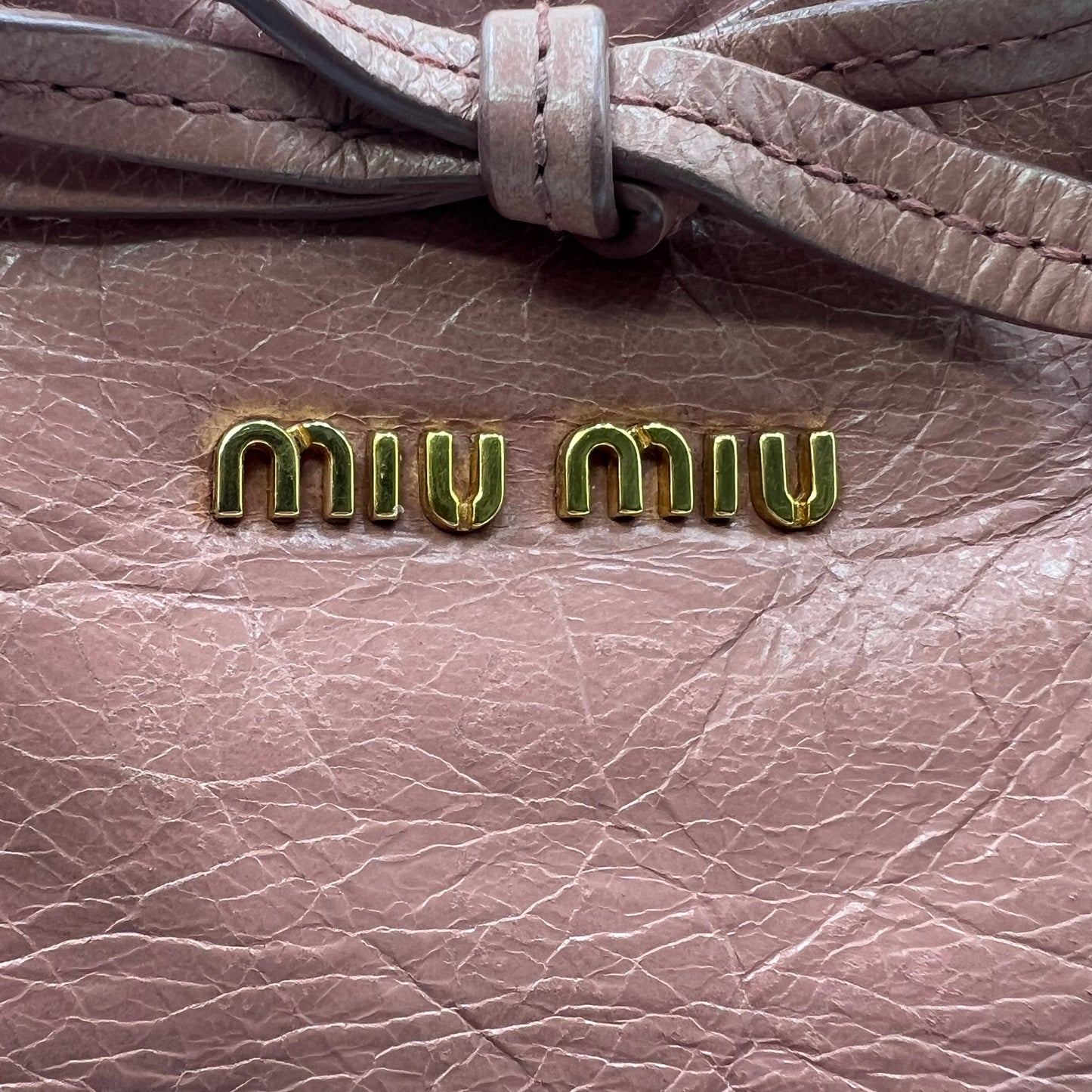 Pink Leather Bow Shoulder Bag