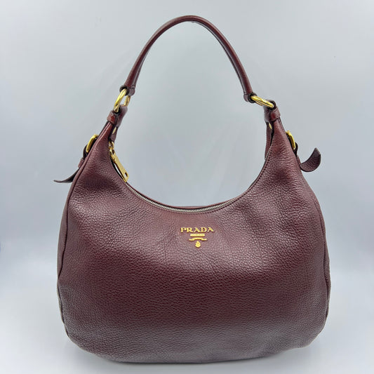 Vitello Daino Hobo Bruciato Burgundy