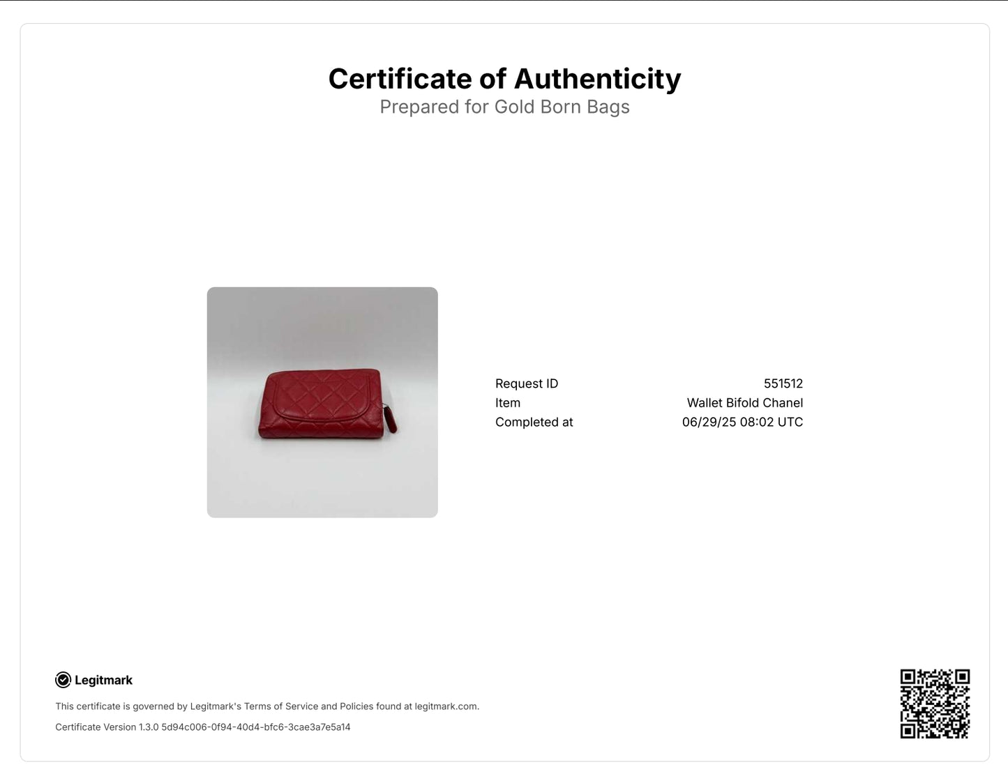 Caviar Quilted Zip Bifold Wallet Red