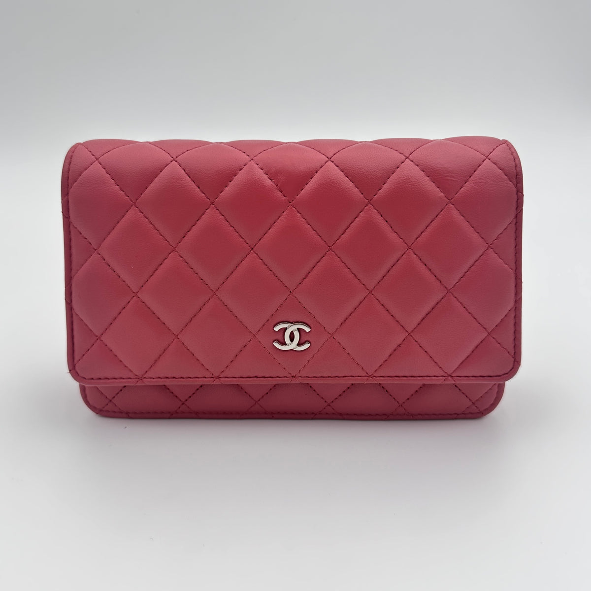 Chanel Lambskin Wallet on Chain WOC Dusty Pink