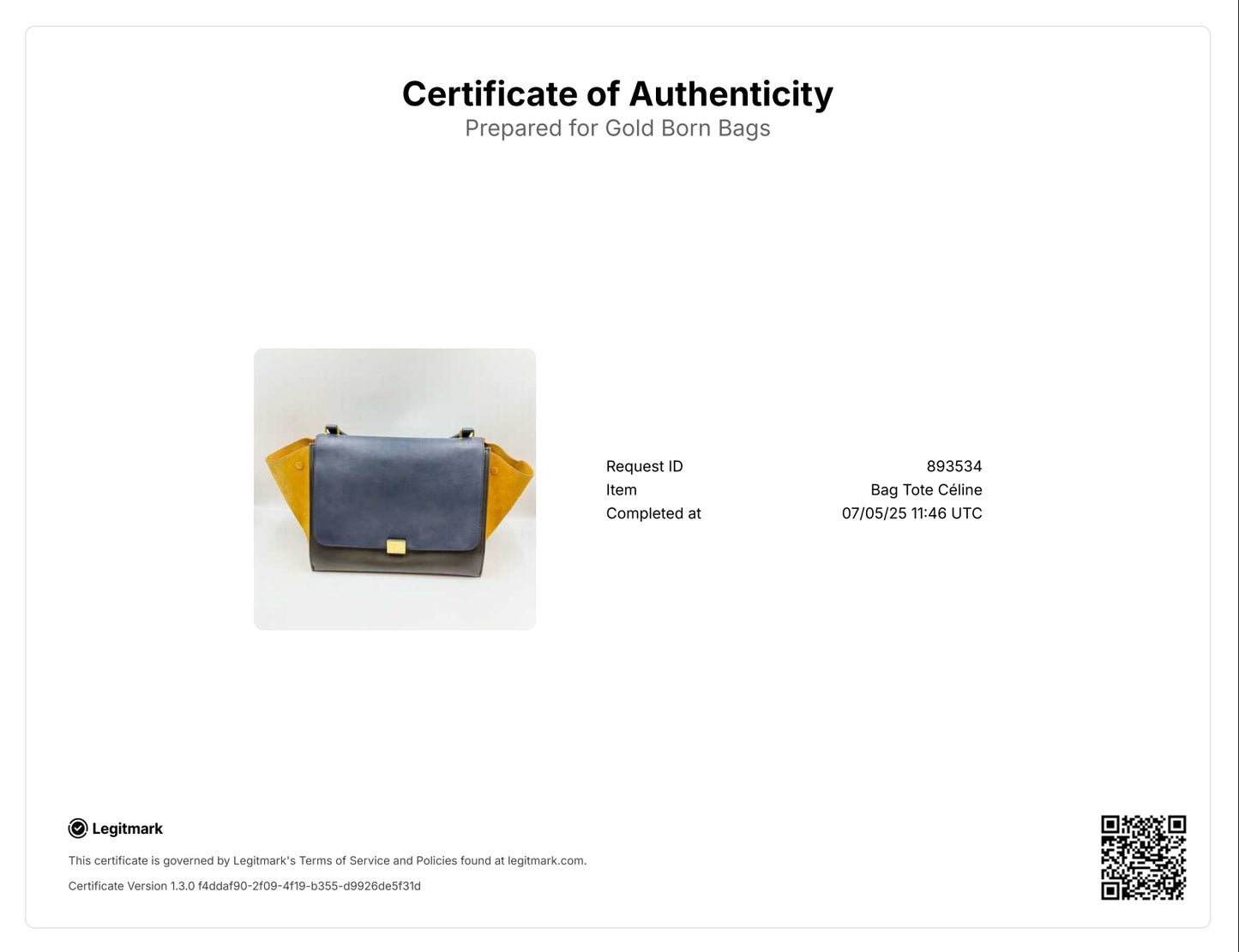 Celine Tricolor Suede and Leather Medium Trapeze Bag