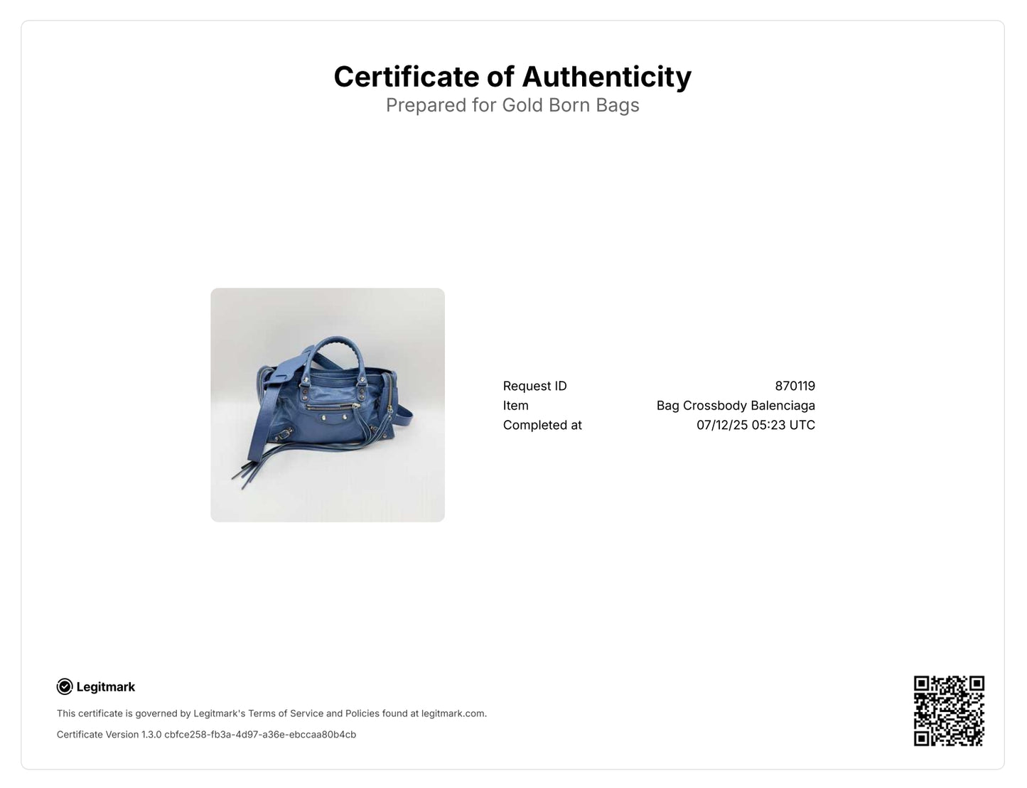 City Classic Studs Bag Leather Small Mineral Blue
