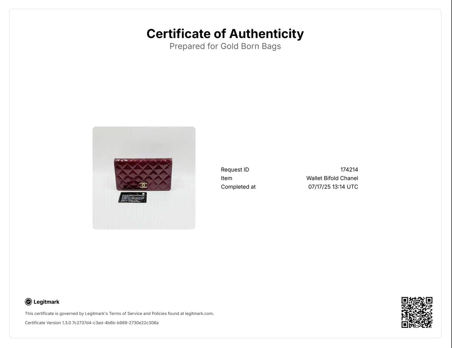 Patent Quilted Brilliant Yen Wallet Burgundy