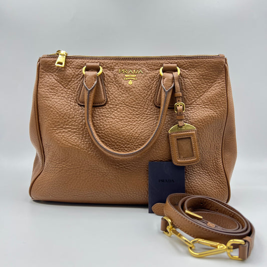 Vitello Daino Leather Galleria Double Zip