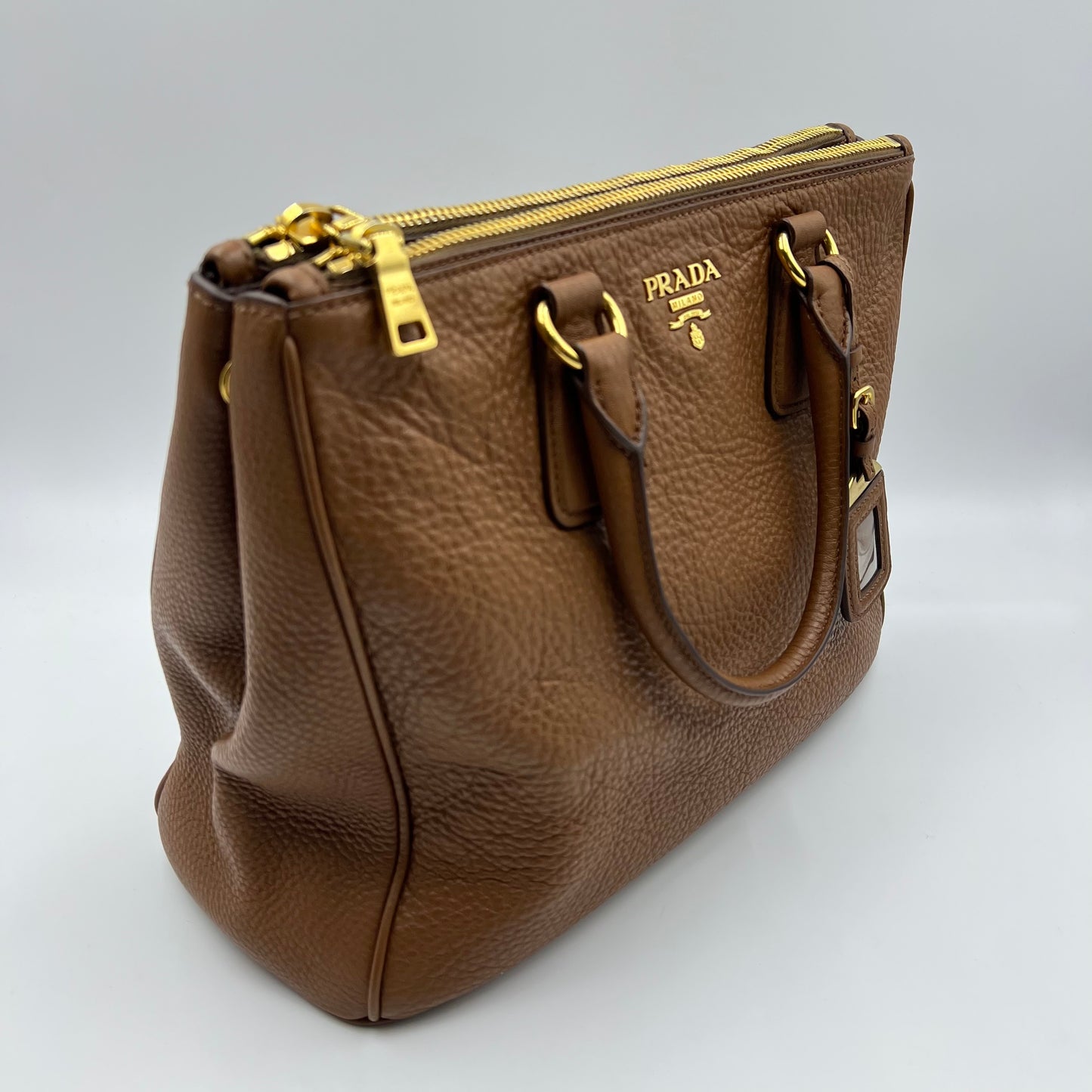 Vitello Daino Leather Galleria Double Zip