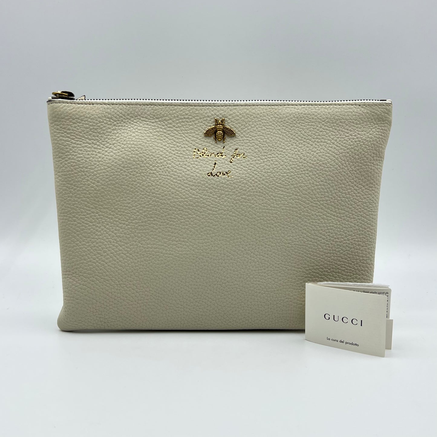 Leather Blind For Love clutch bag