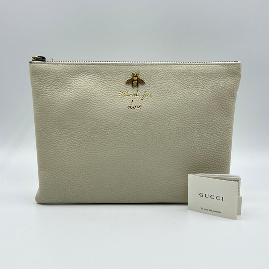 Leather Blind For Love clutch bag