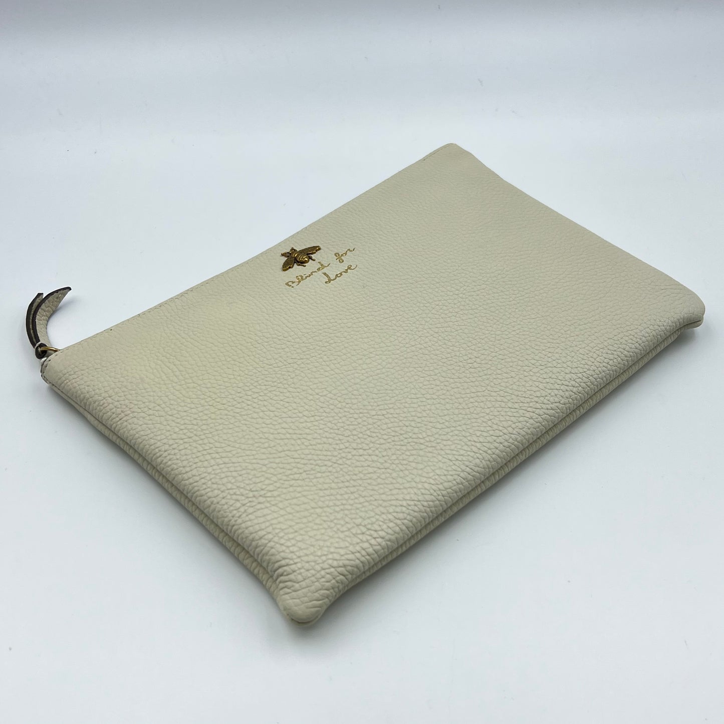 Leather Blind For Love clutch bag