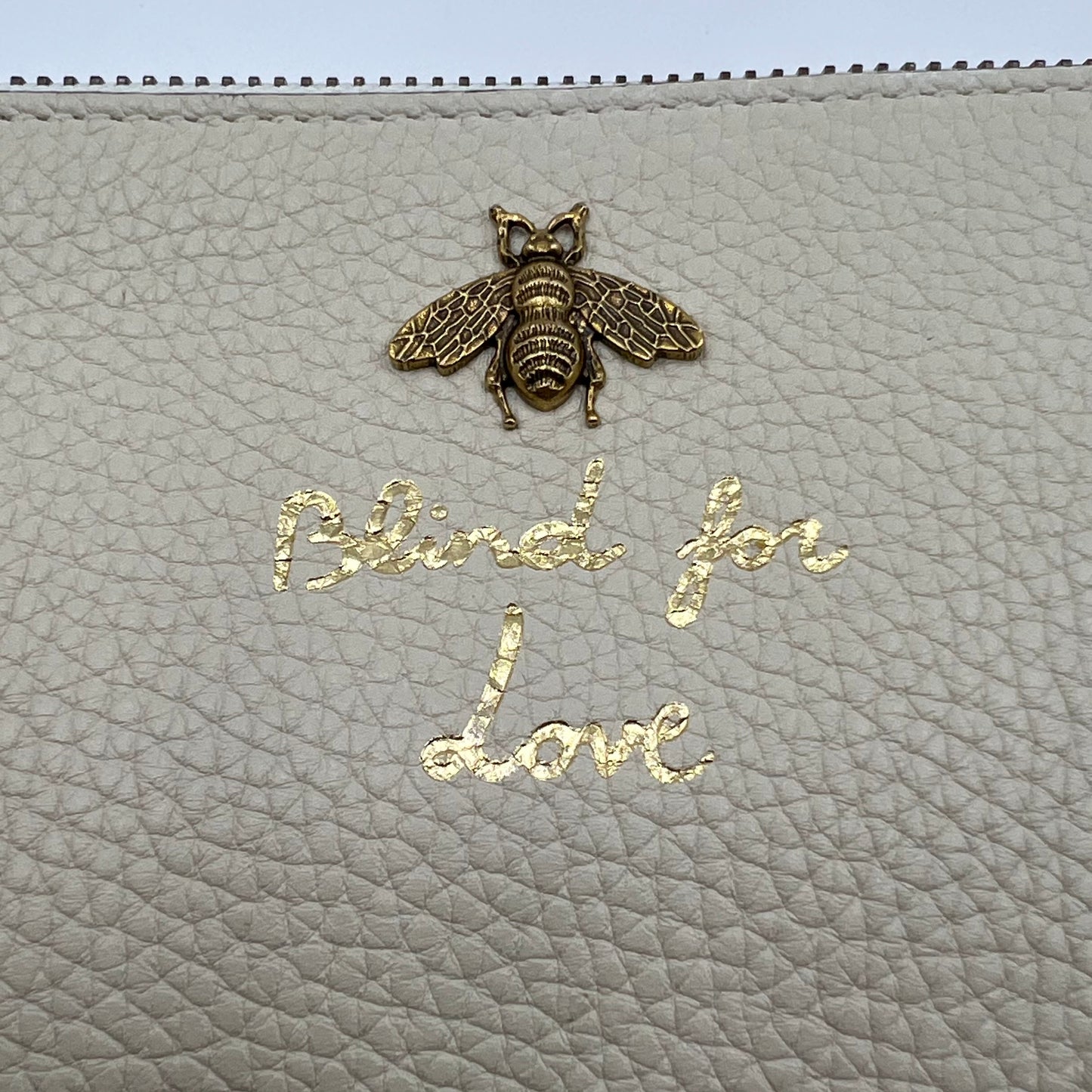 Leather Blind For Love clutch bag
