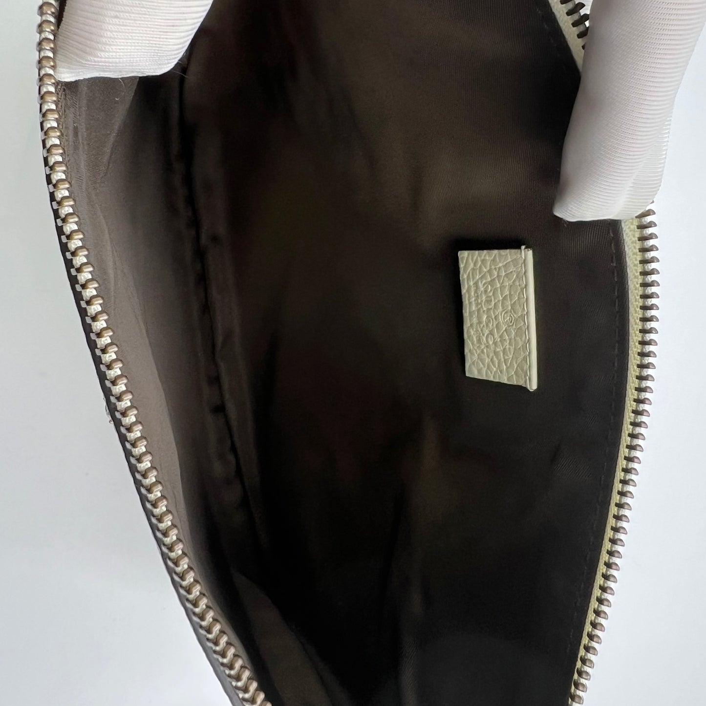 Leather Blind For Love clutch bag