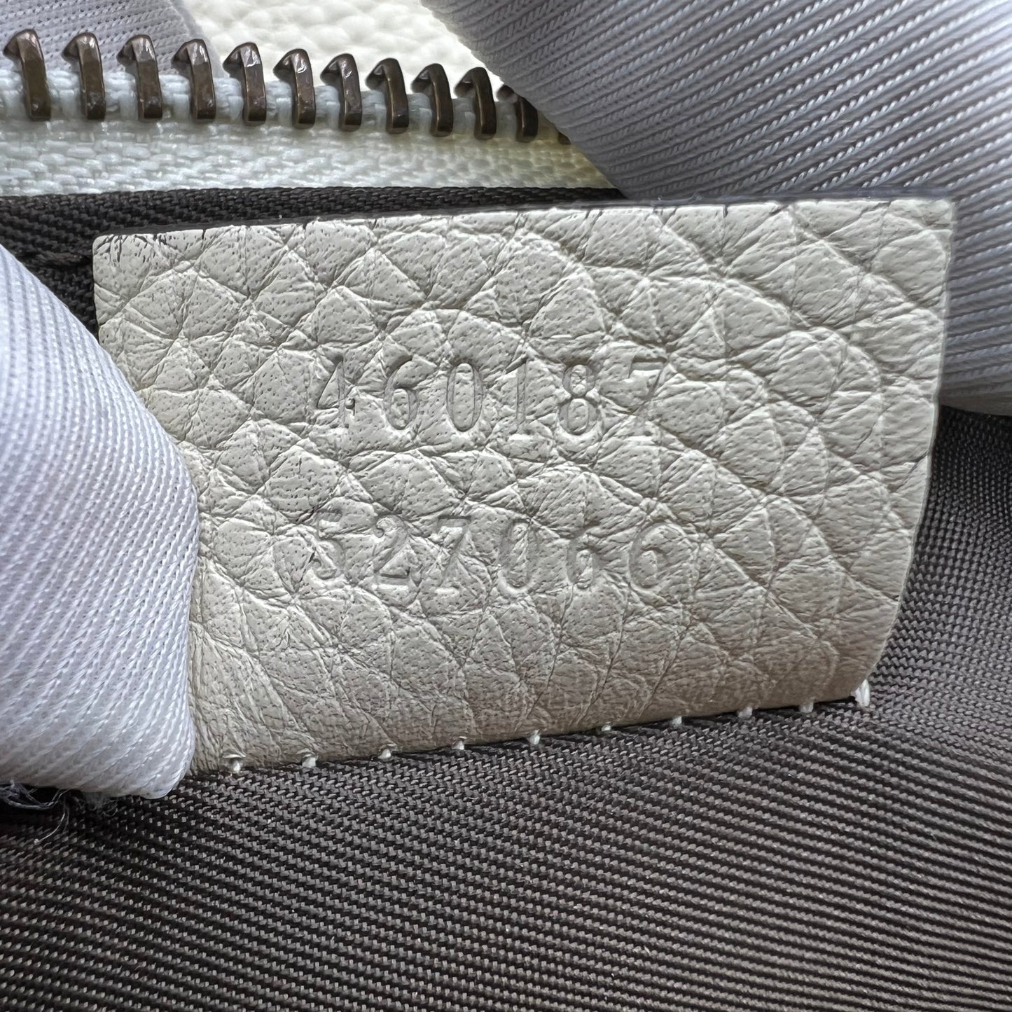 Leather Blind For Love clutch bag