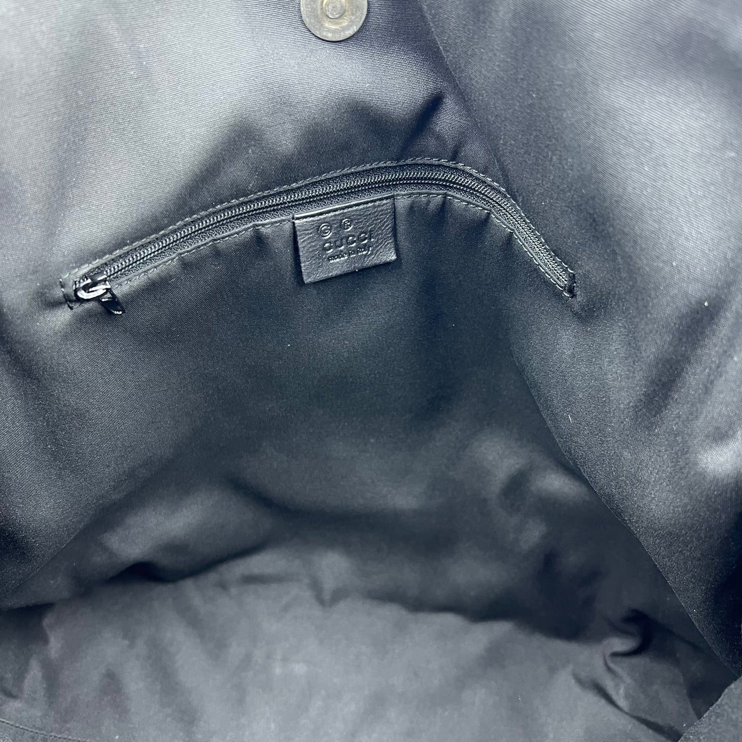 Horsebit Embossed Full Moon Tote Black