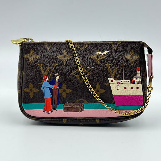 Monogram 2016 Christmas Animation Mini Pochette Accessories Rose Ballerine