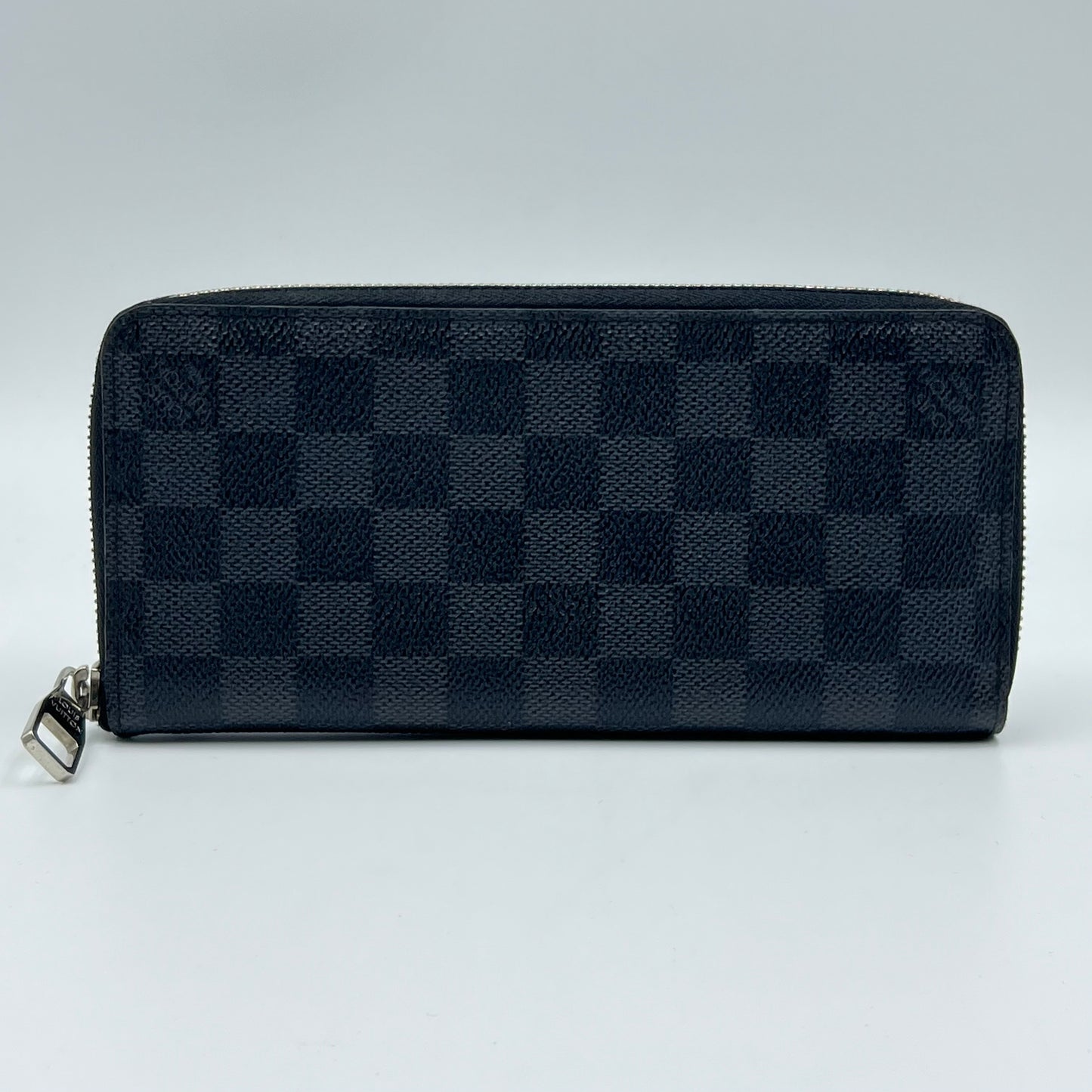Round Zipper Long Wallet Damier Graphite Cobalt Zippy Wallet
